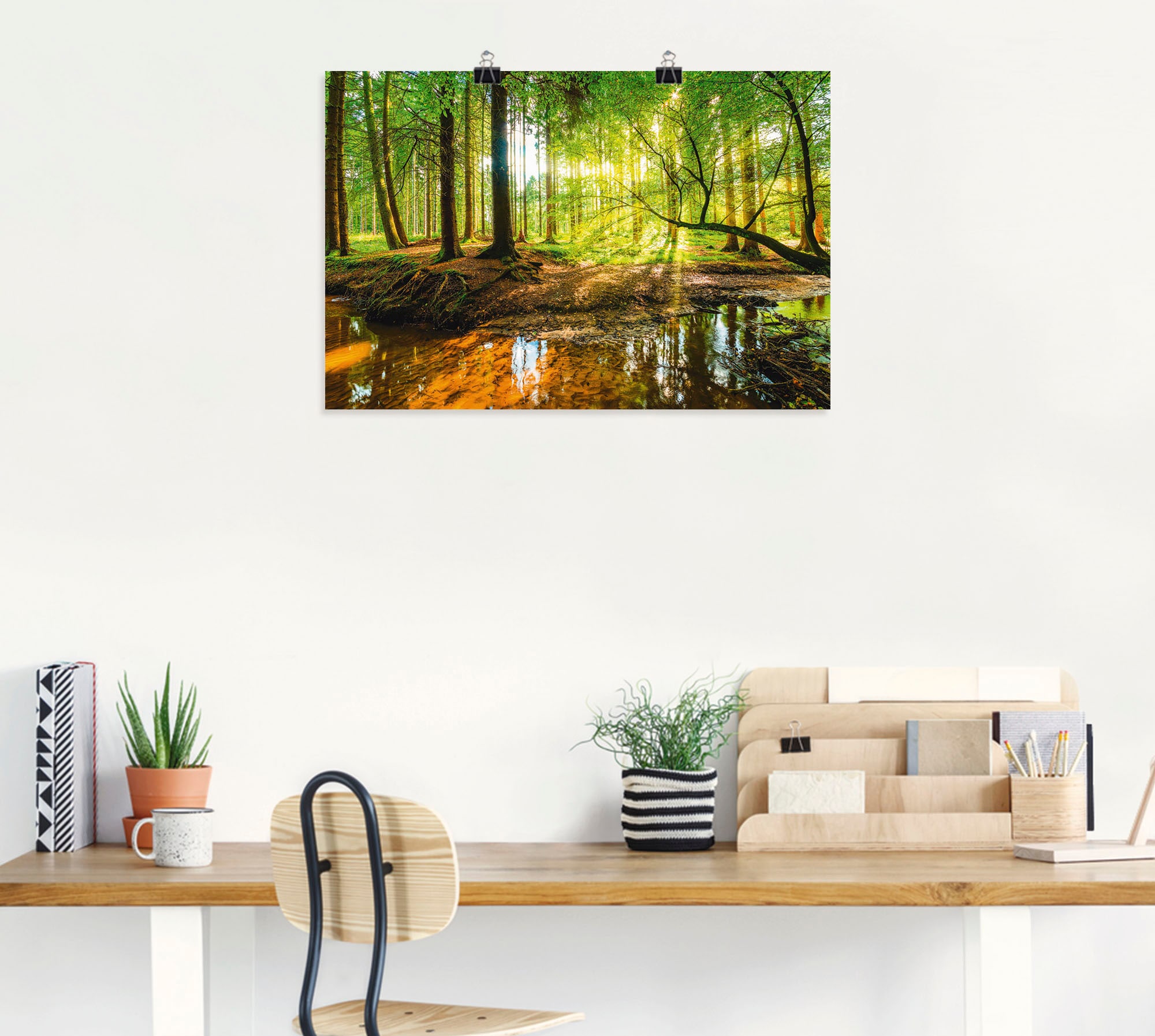 Artland Wandbild »Wald mit Bach« Wald 1 Stk. tlg. als Alubild, Leinwandbild, Poster in verschied. Grössen