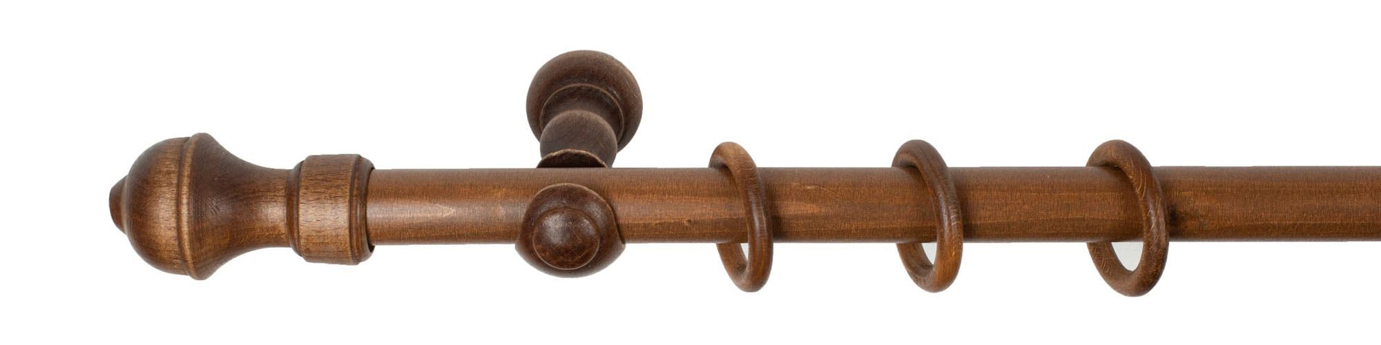 SN DECO GROUP Gardinenstange »Ares«, 1 läufig-läufig, Fixmass, 28 mm, Holz, verschiedene Längen und Farben, Komplettset