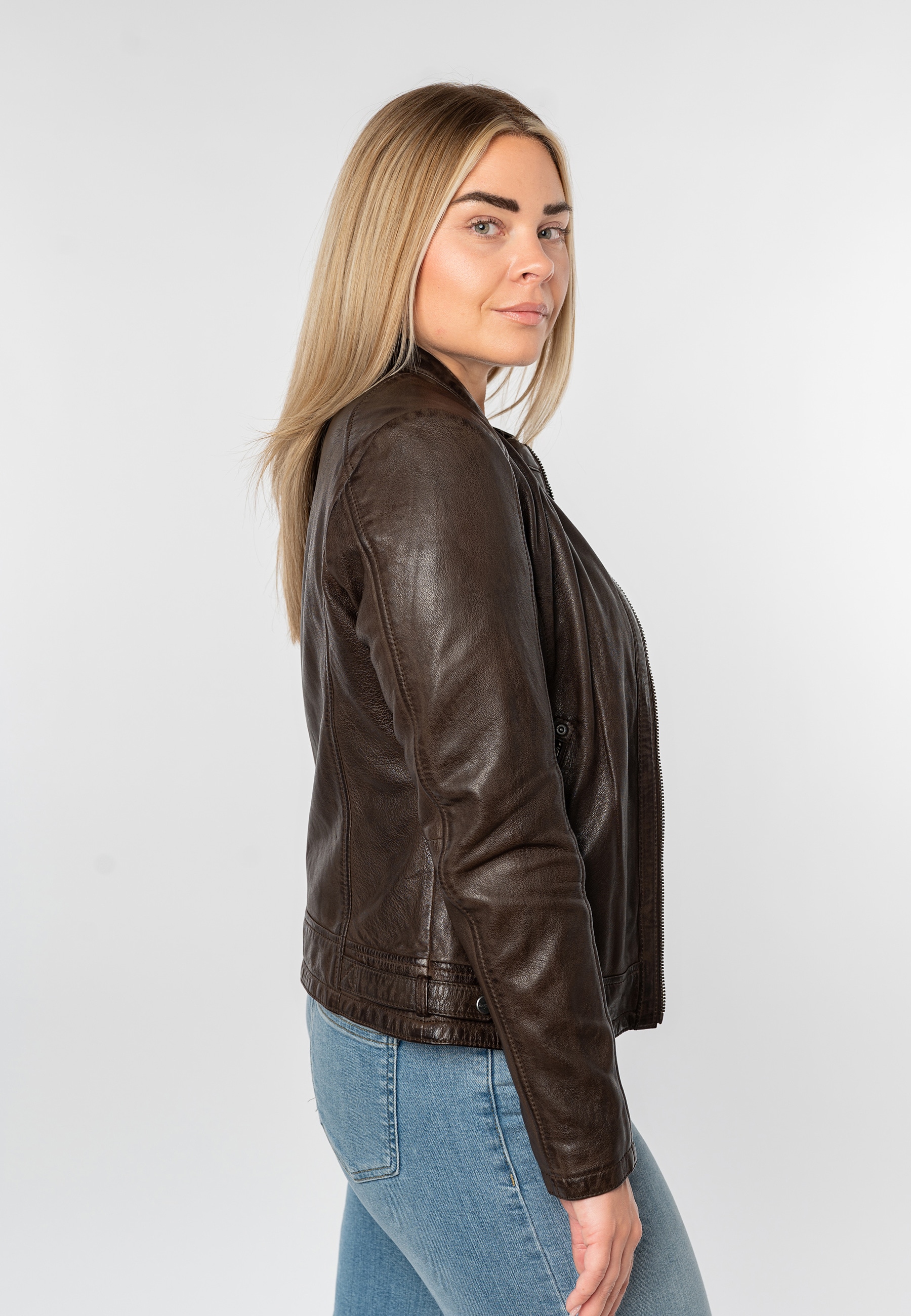 Mauritius Veste en cuir »MWYouvie« mit Stehkragen