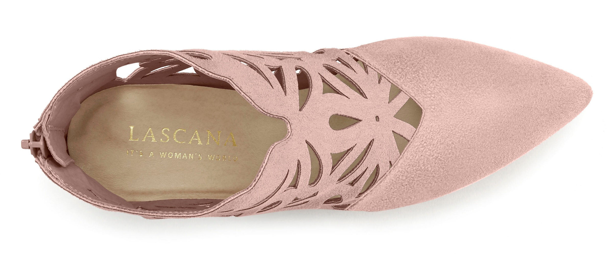 LASCANA Stiefelette, mit femininer Spitze und Blockabsatz VEGAN