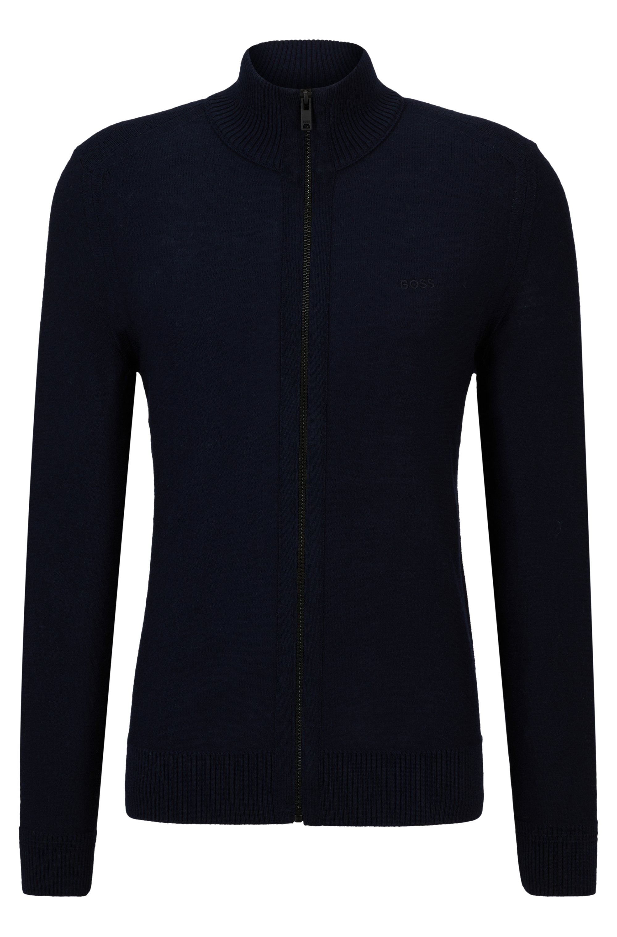 BOSS ORANGE Strickjacke »Avac«, mit Logostickerei auf der Brust