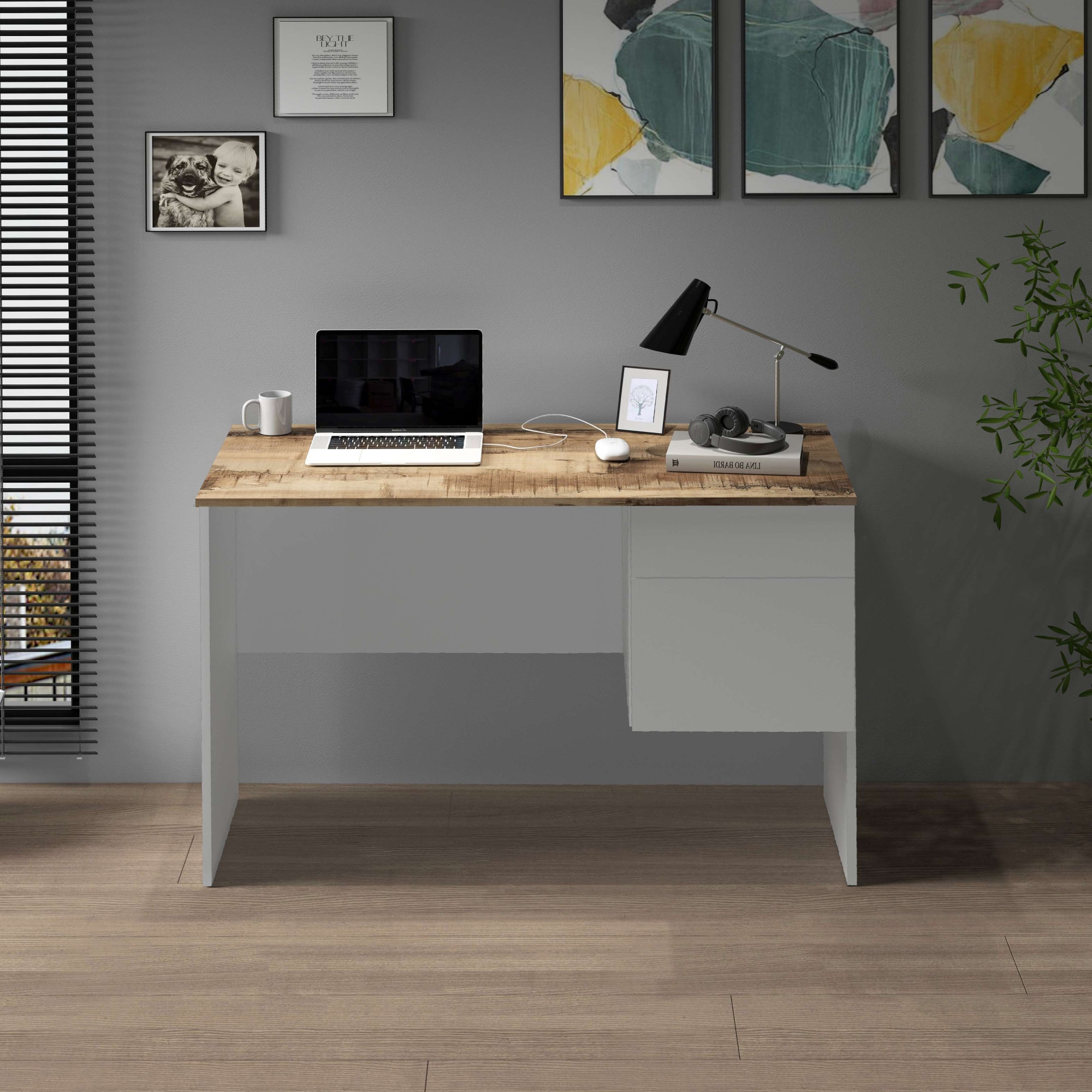 INOSIGN Schreibtisch »Sunrise, kleiner Computertisch, Bürotisch« mit 1 Tür & 1 Schublade, Tischplatte Breite 110 cm, Made in Italy