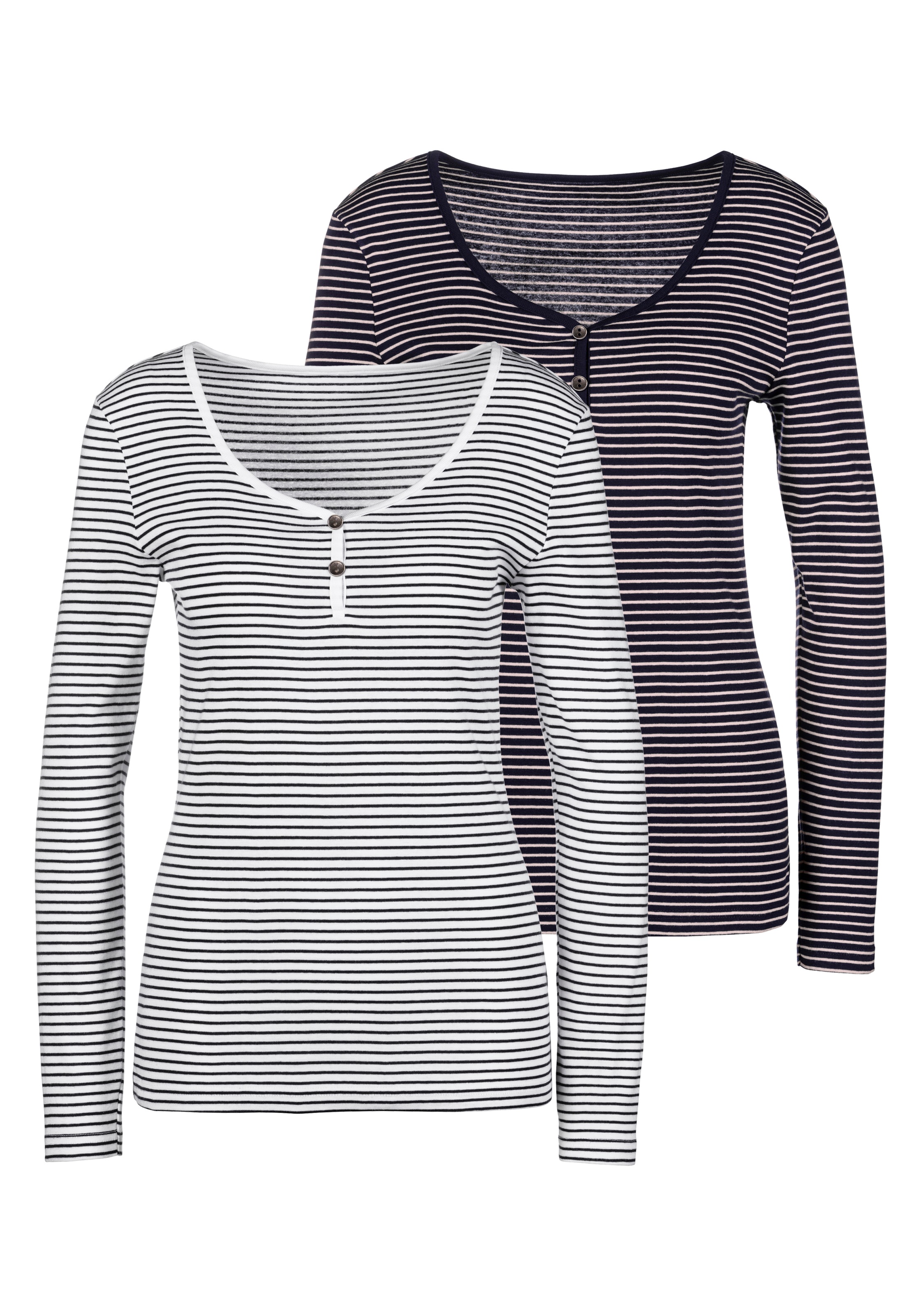 Image of Beachtime Langarmshirt, (2er-Pack), aus weicher Rippqualität bei Ackermann Versand Schweiz