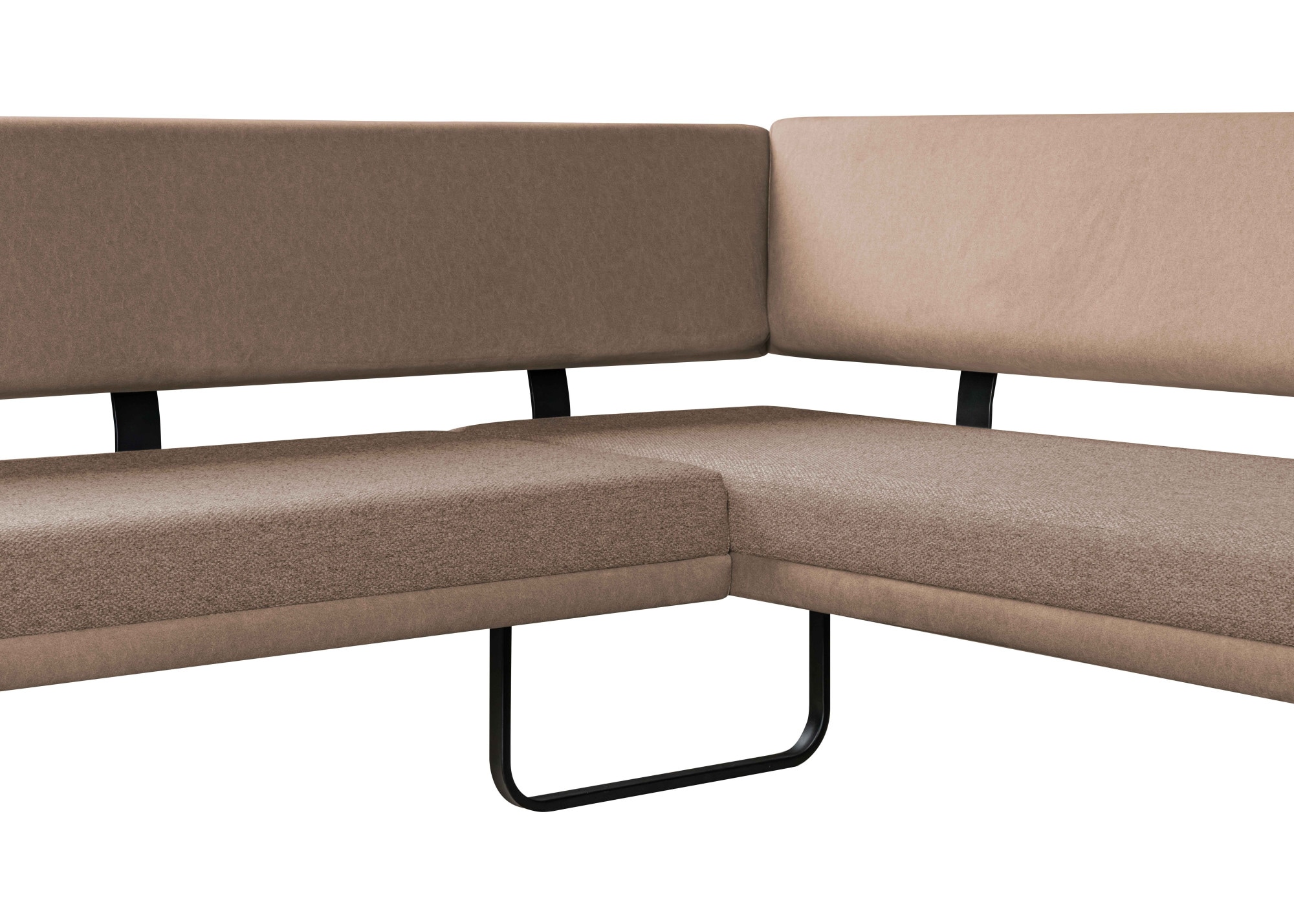 GOODproduct Eckbank »Gabi Esszimmerbank, Bank, Küchenbank, Polsterbank« Gestell aus matt-schwarzem Flachmetall, stabil, 2-Stoff-Design