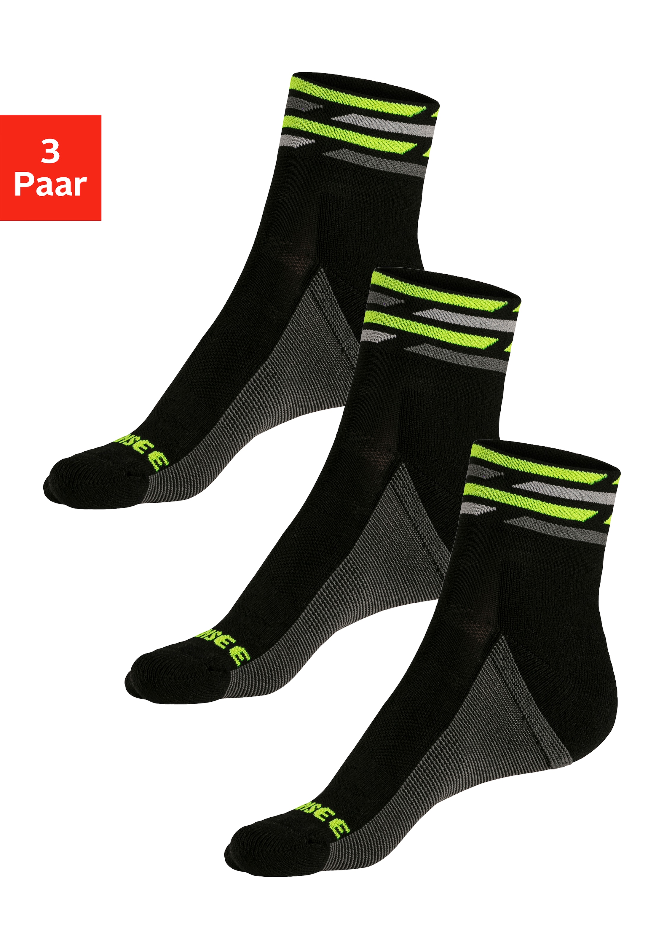 Chiemsee Funktionssocken, (Packung, 3 Paar), Nylon-Microfaser Sportsocken