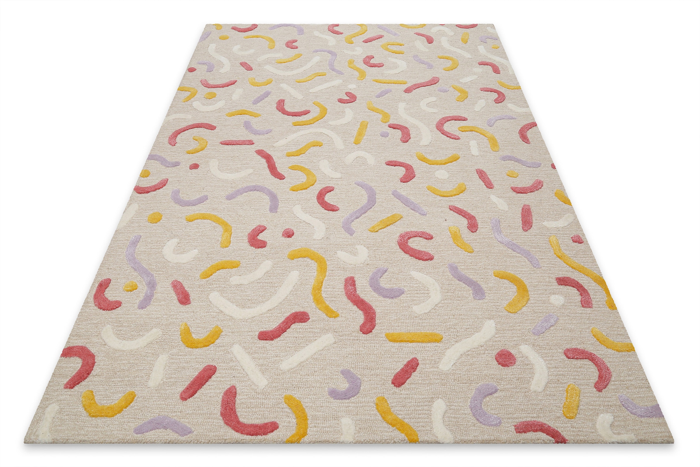 SMART KIDS Tapis pour enfants »Confetti 2.0« Rectangulaire 16 mm Höhe Kinder- & Spielteppich, Hoch-Tief-Effekt, Schurwolle, Kinderzimmer
