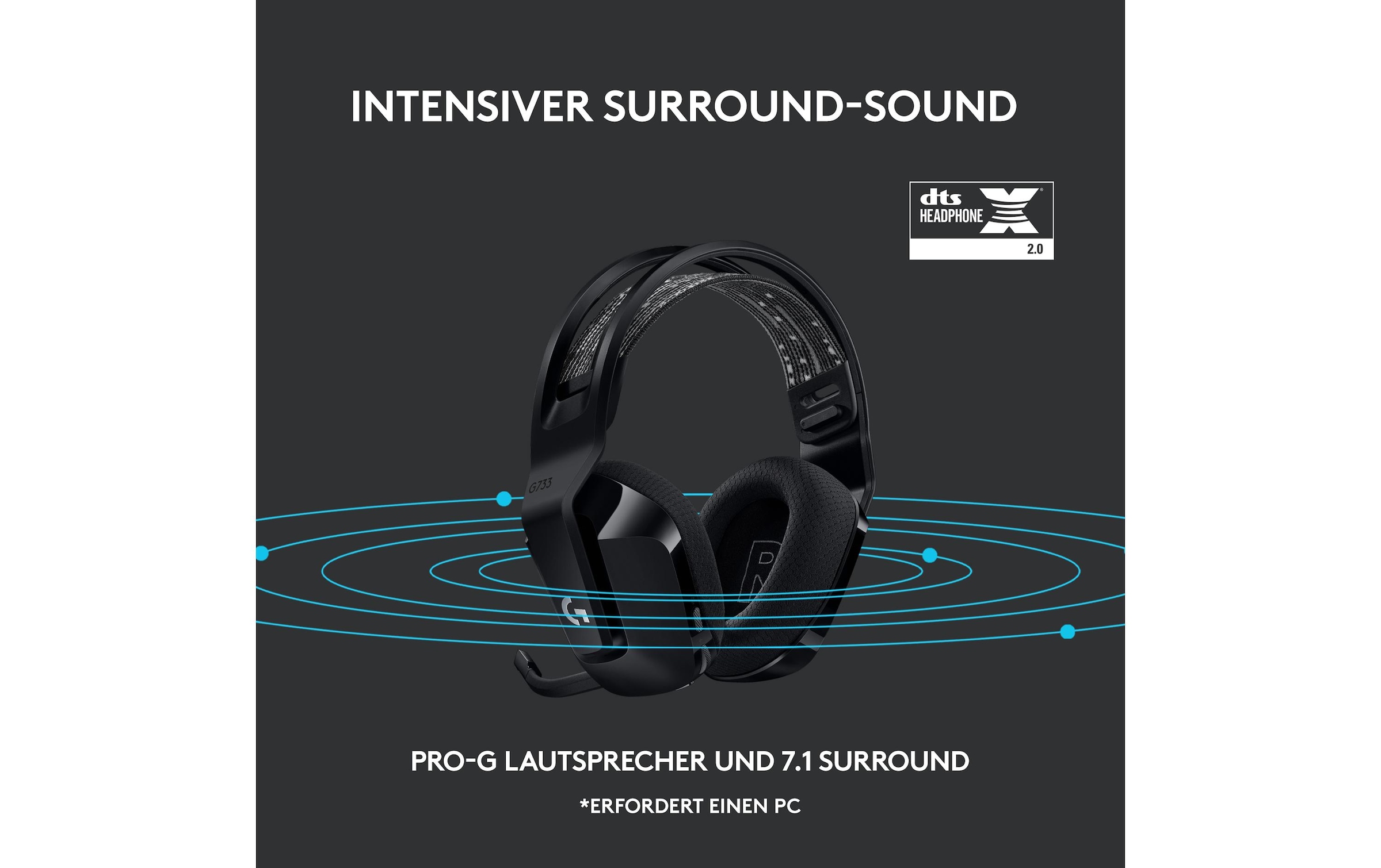 Logitech Gaming-Headset »G733 Lightspeed Schwarz«