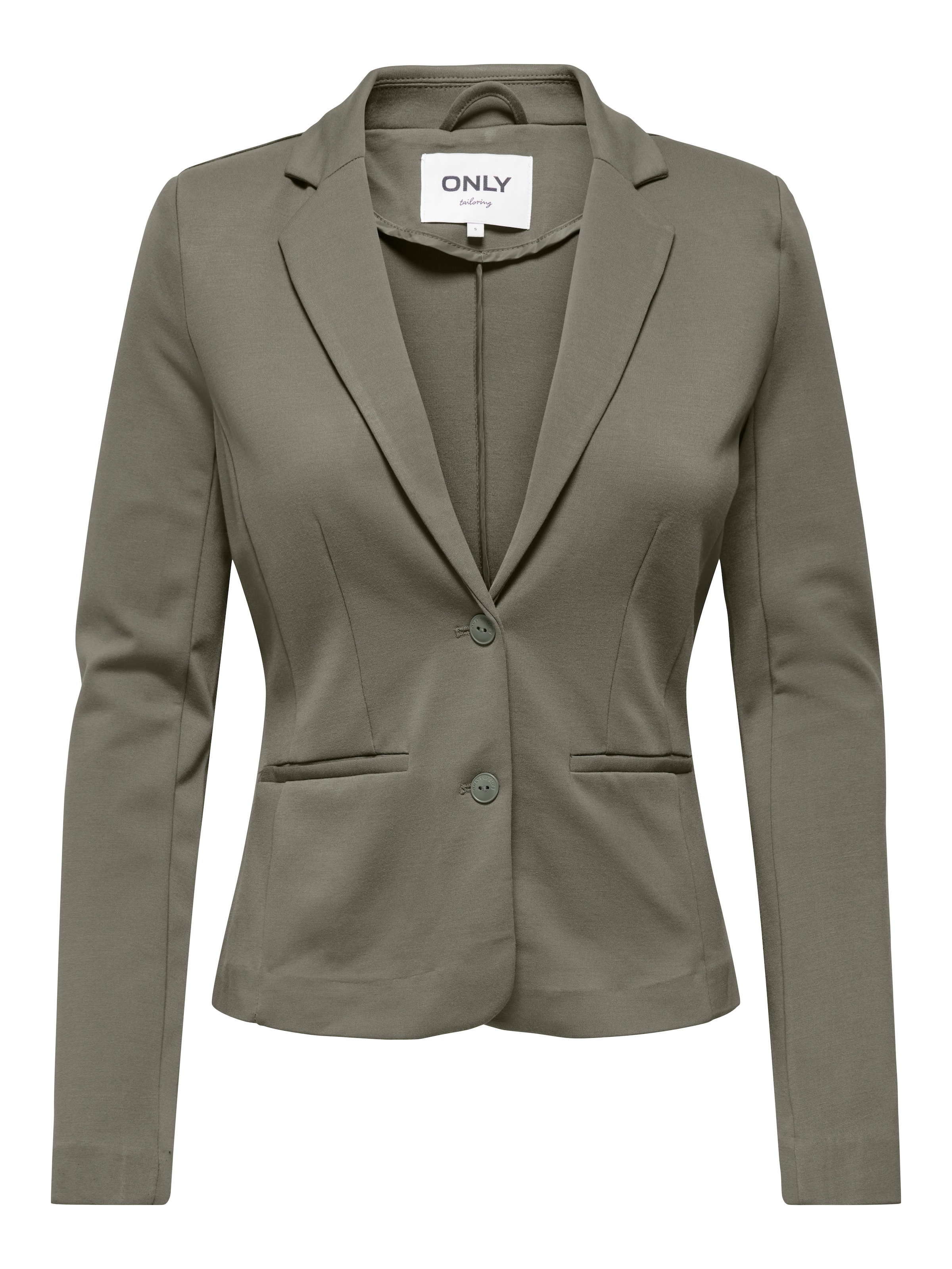 ONLY Blazer en jersey »ONLPOPTRASH – 2-Knopf Blazer mit taillierter Silhouette« regular fit, Milano Rib, Materialmix, Reverskragen, unifarben