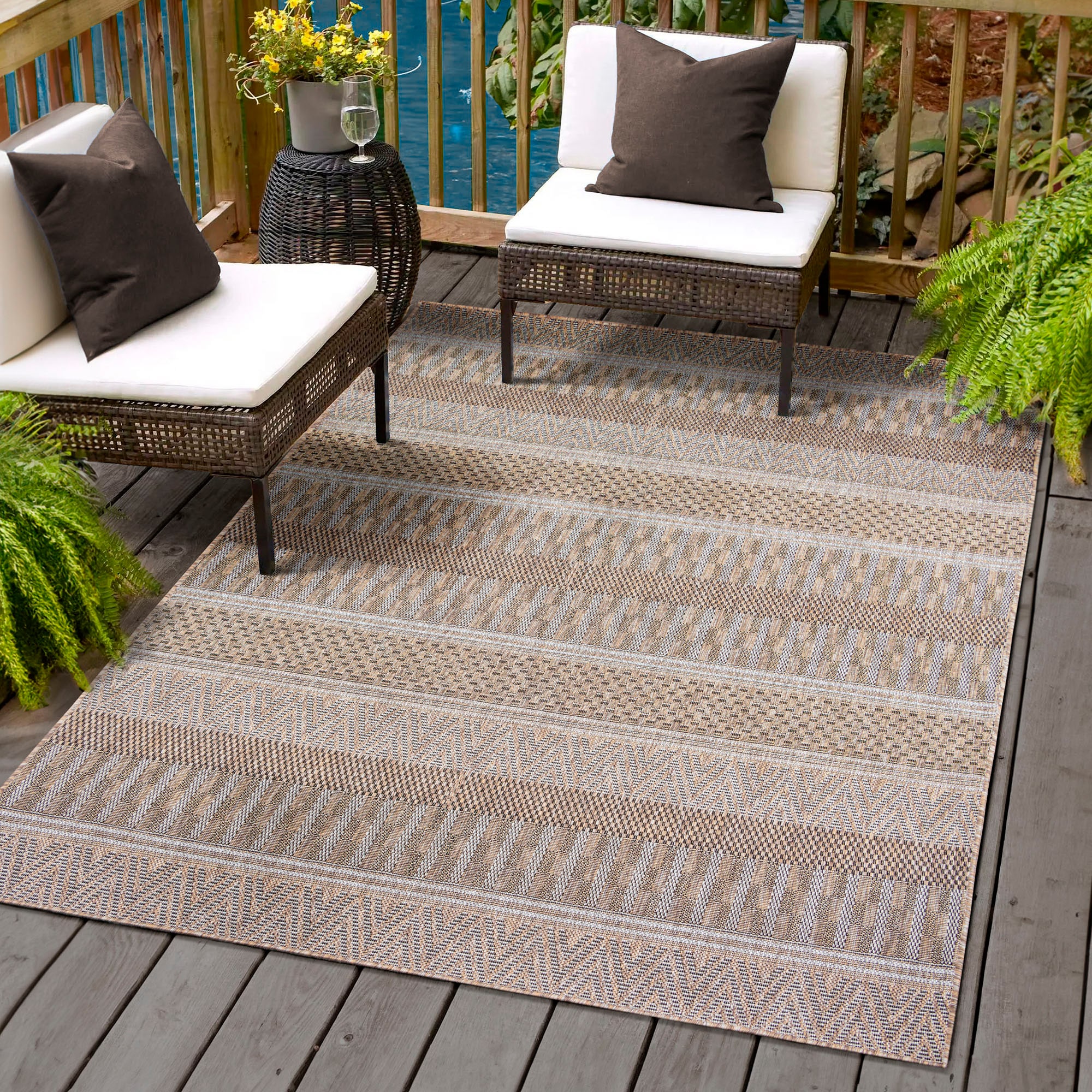 Image of Sanat Outdoorteppich "Melissa 8003, auch in Rund erhältlich" rechteckig 10 mm Höhe Kurzflor, In -und Outdoor geeignet, Aussenbereich, Wohnzimmer