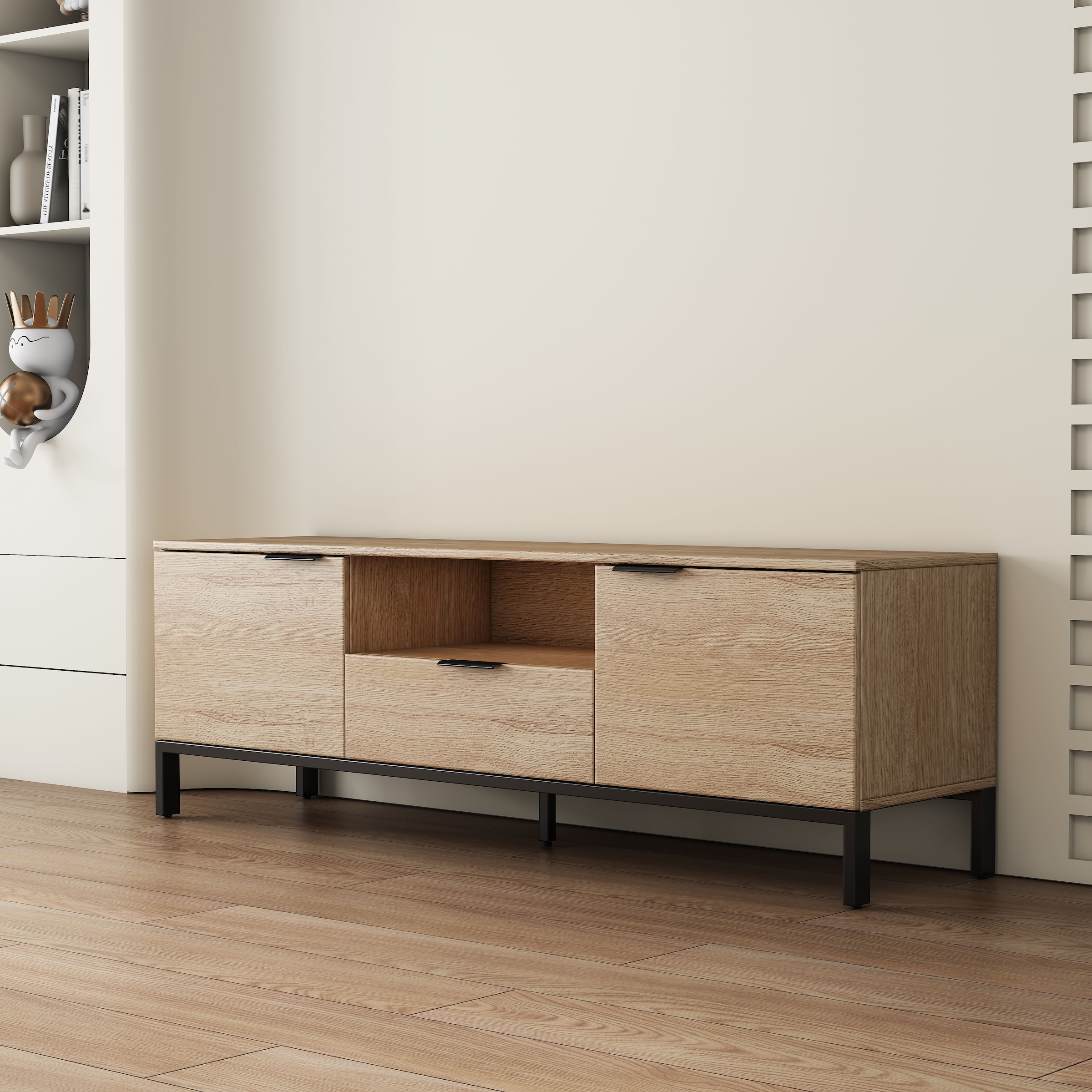 GOODproduct Tableau TV »Jorinde« Melaminoberfläche, flexibler Stauraum und robustes Metallgestell