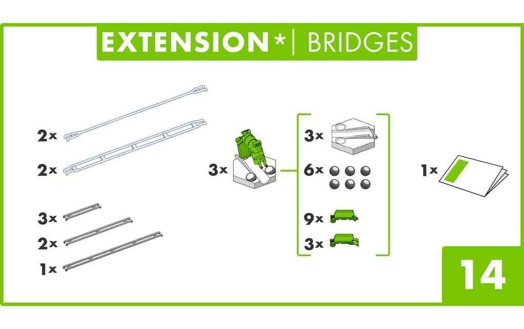 Ravensburger Kugelbahn »Zubehör GraviTrax Extension Bridges«, (14 tlg.)