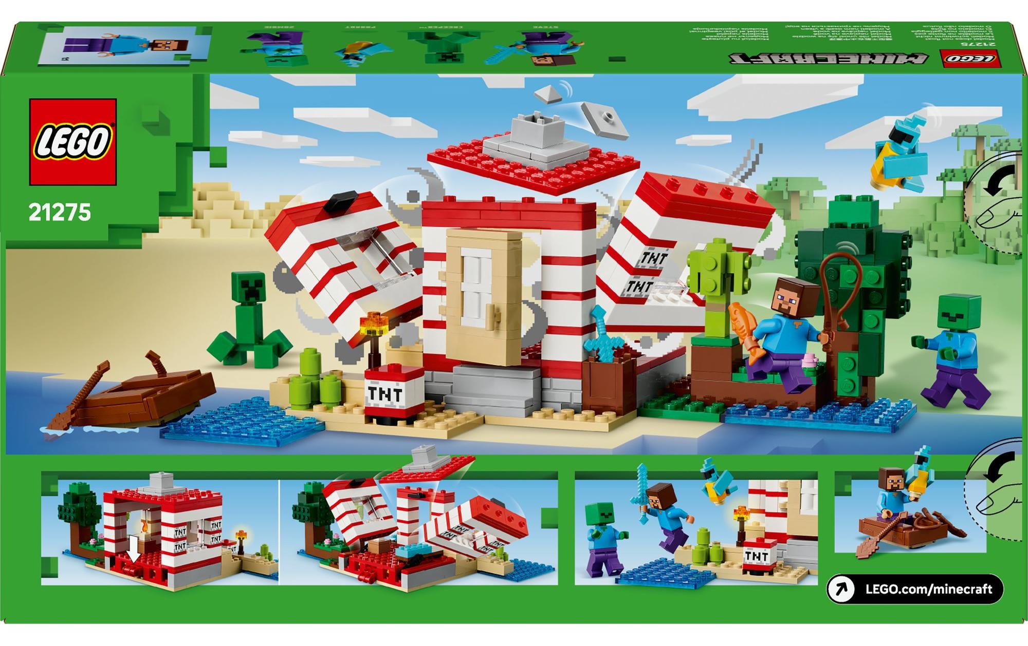 LEGO® Spielbausteine »Minecraft Das TNT-Dschungelhaus 21275«