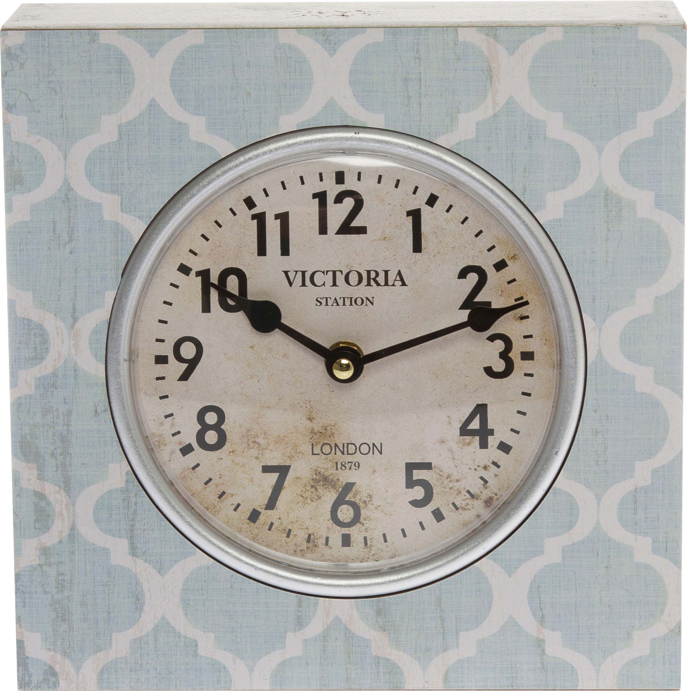 Myflair Möbel & Accessoires Wanduhr »- Hellblau-« hellblau, Standuhr, eckig, Shabby Optik, ideal im Wohnzimmer