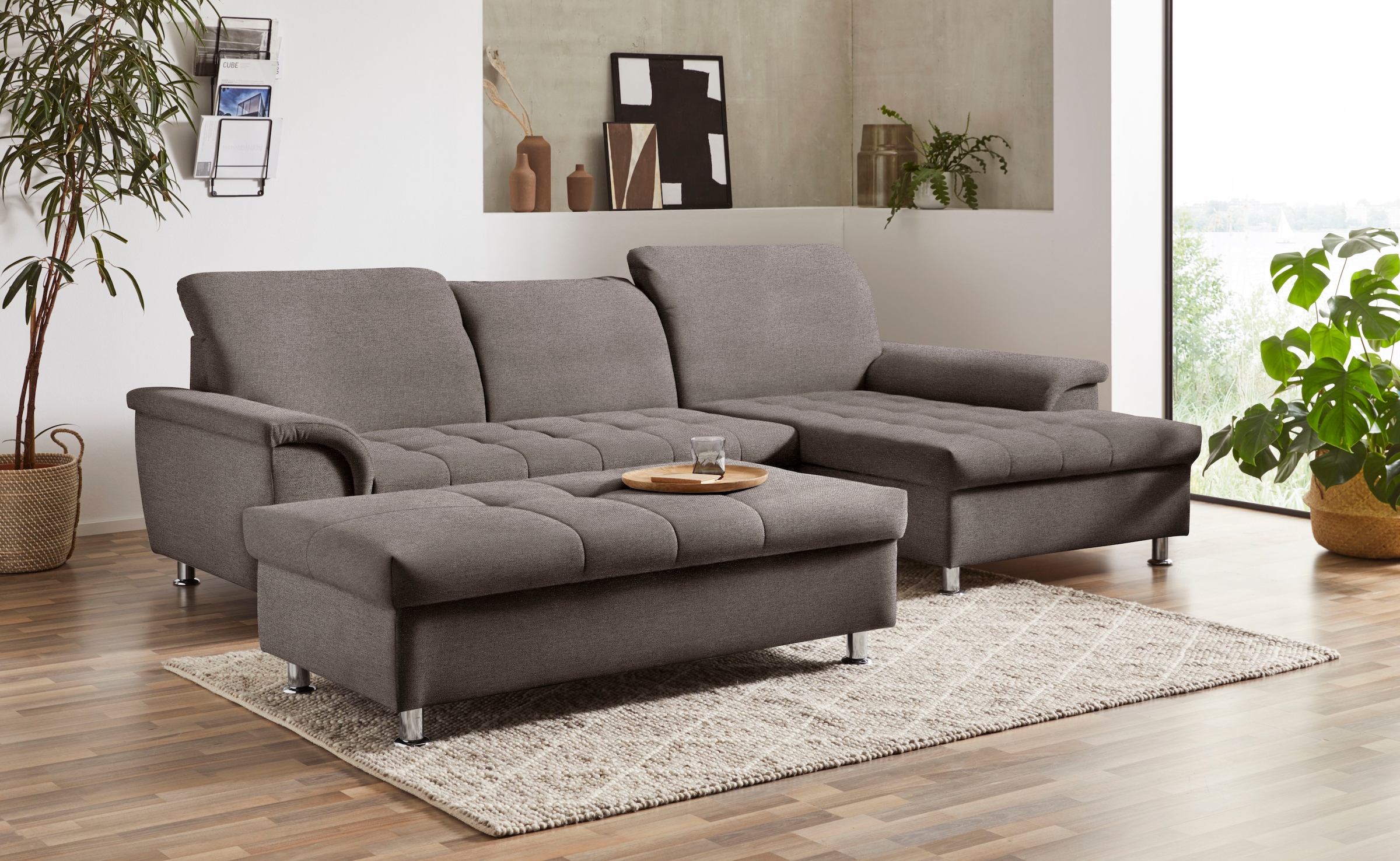 DOMO collection Ecksofa »Franzi L-Form«, wahlweise mit Kopfteilverstellung (dann Tiefe: 170 cm)