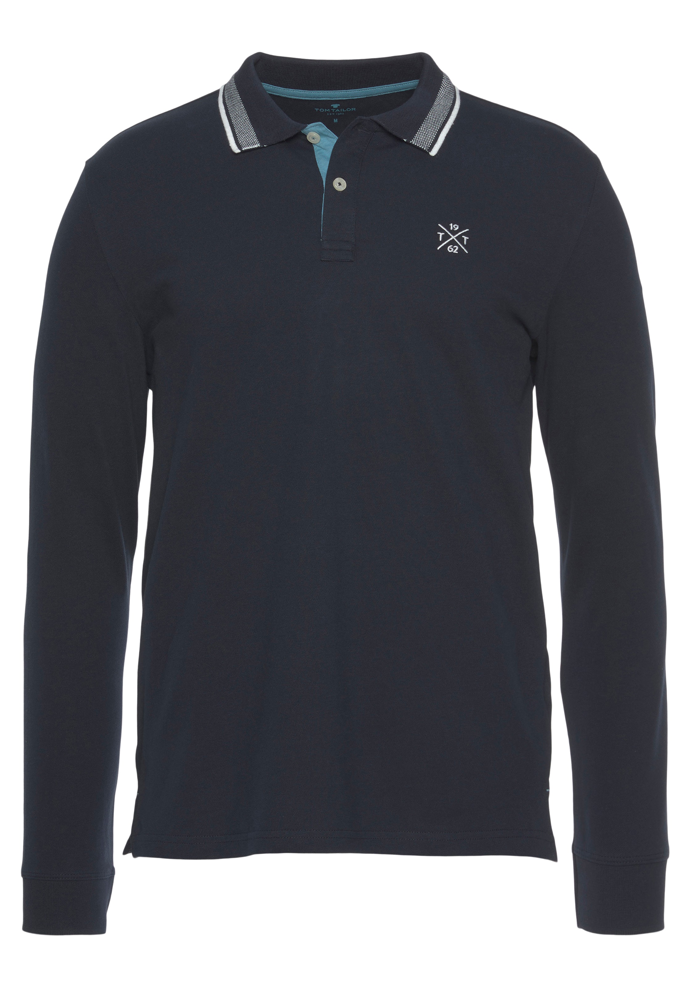 Image of TOM TAILOR Langarm-Poloshirt, mit Logostickerei auf der Brust bei Ackermann Versand Schweiz
