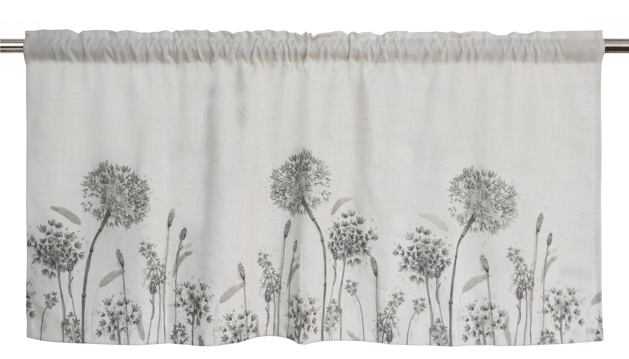 GOODproduct Scheibengardine »Yllner« Stangendurchzug 1 Stk. tlg. Leinen-Look, florales Motiv, verschiedene Grössen