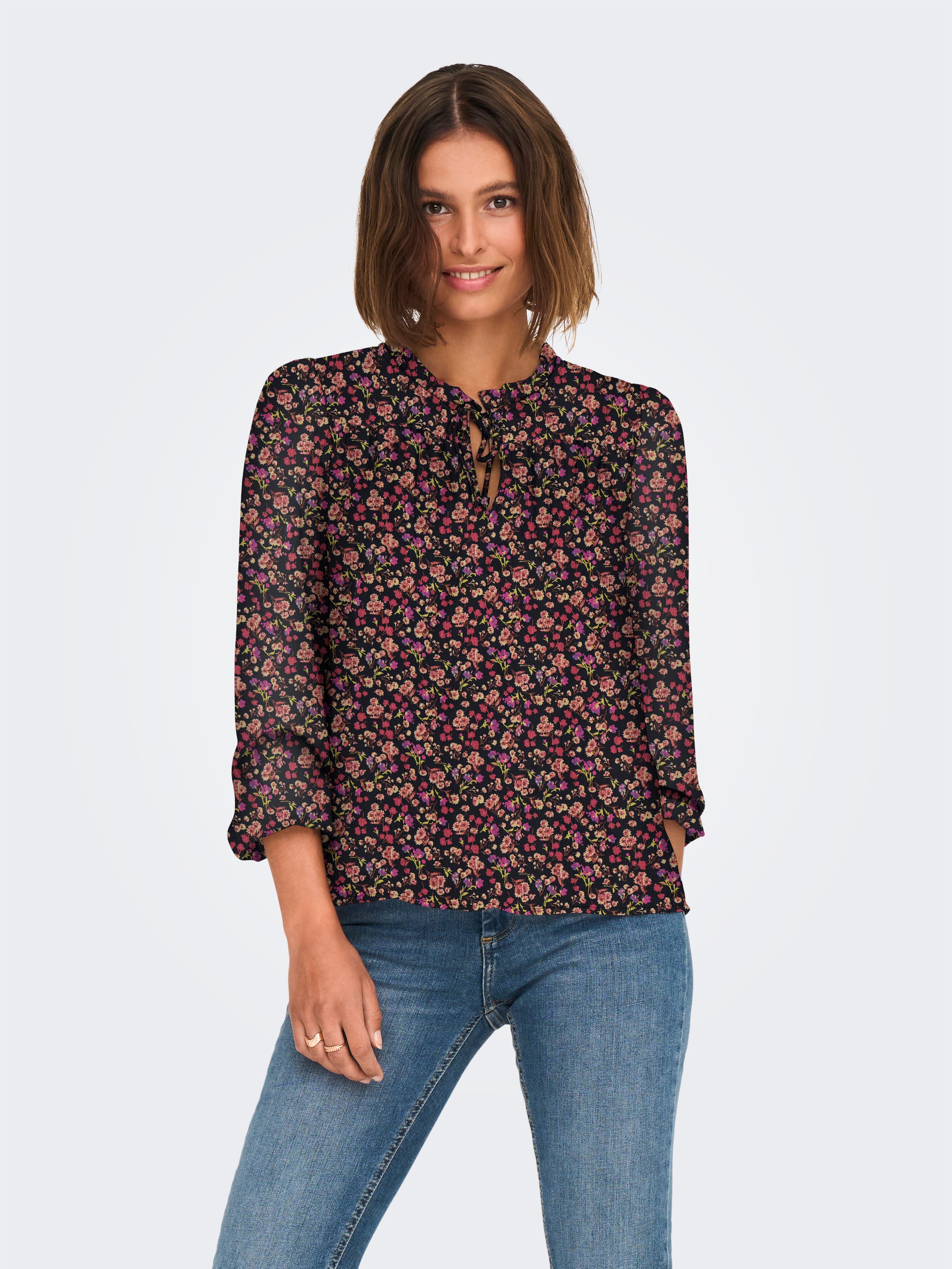 Image of ONLY Chiffonbluse "ONLDITSY L/S BLOUSE WVN" Kunstfaser, regular fit