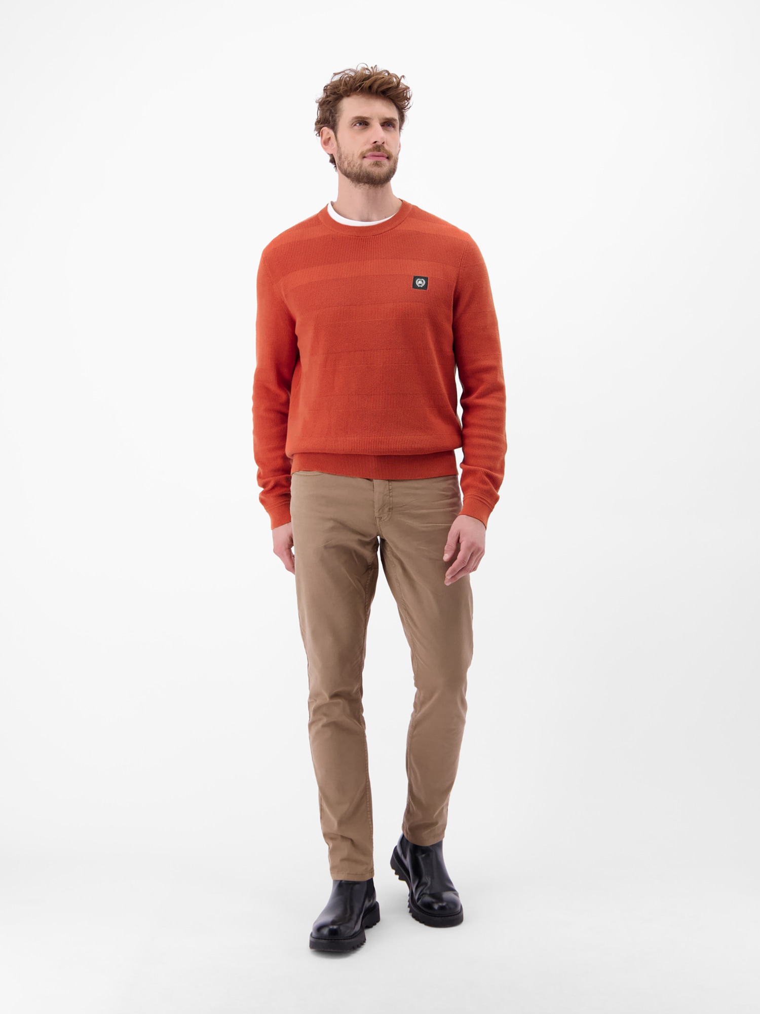 LERROS Pull en tricot »LERROS Strickpullover für Herren, tonal gestreift«