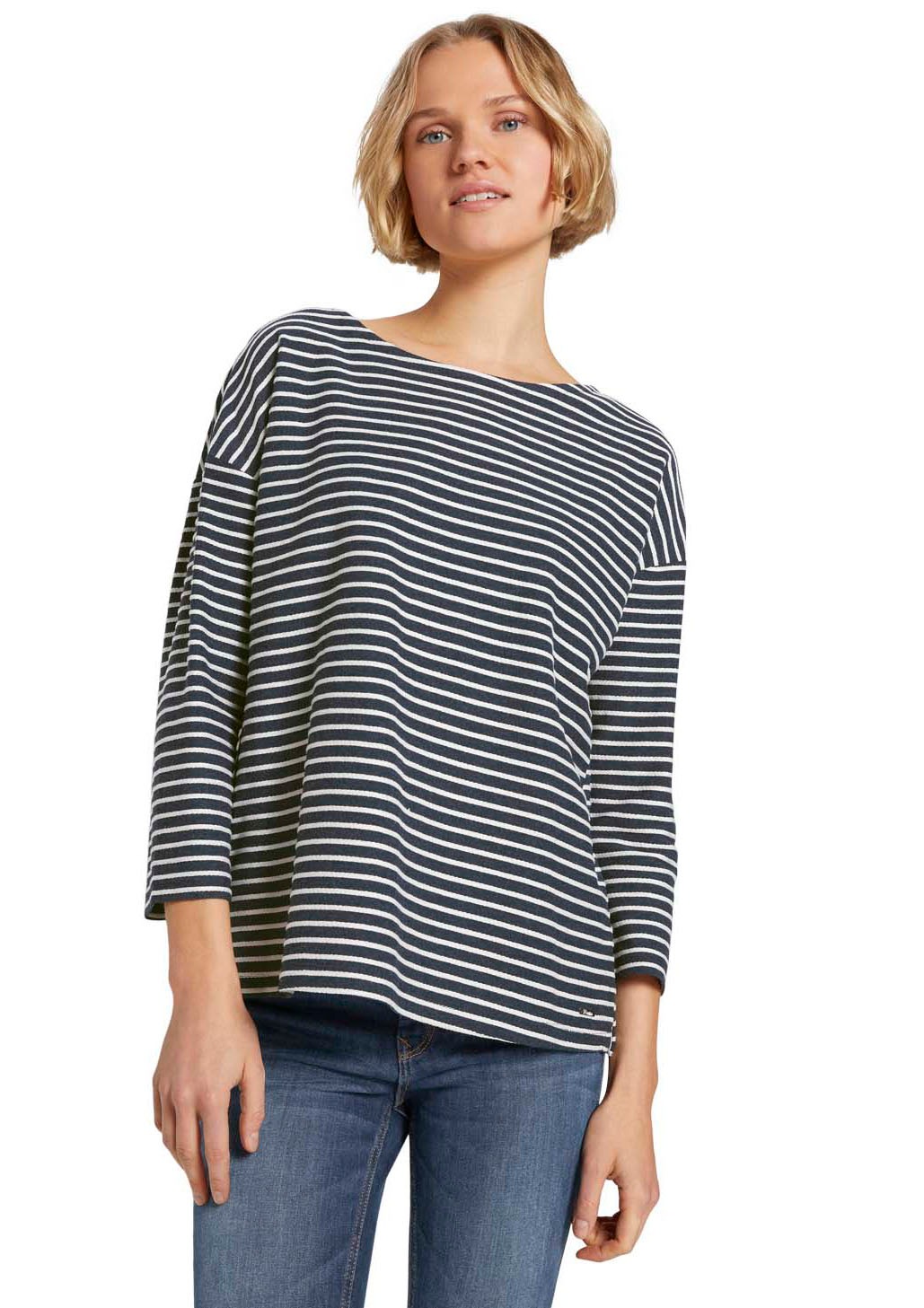 Image of TOM TAILOR Denim Langarmshirt, mit Schleifen-Detail am Rücken bei Ackermann Versand Schweiz