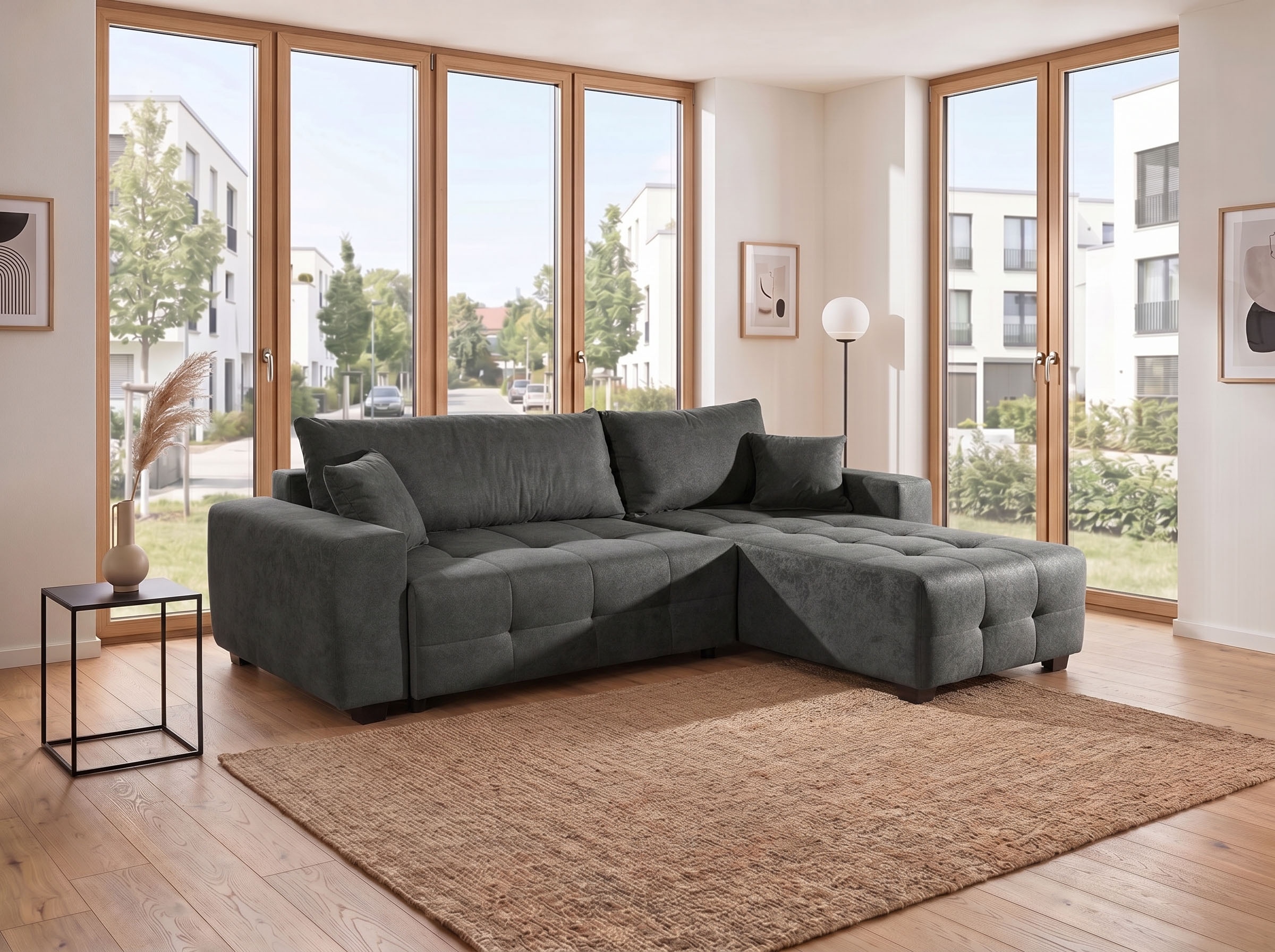 COLLECTION AB Canapé d'angle »Bella L-Form , Breite 234 cm« Ecksofa,Schlaffunktion,Bonnelfederkern,Rückenkissen