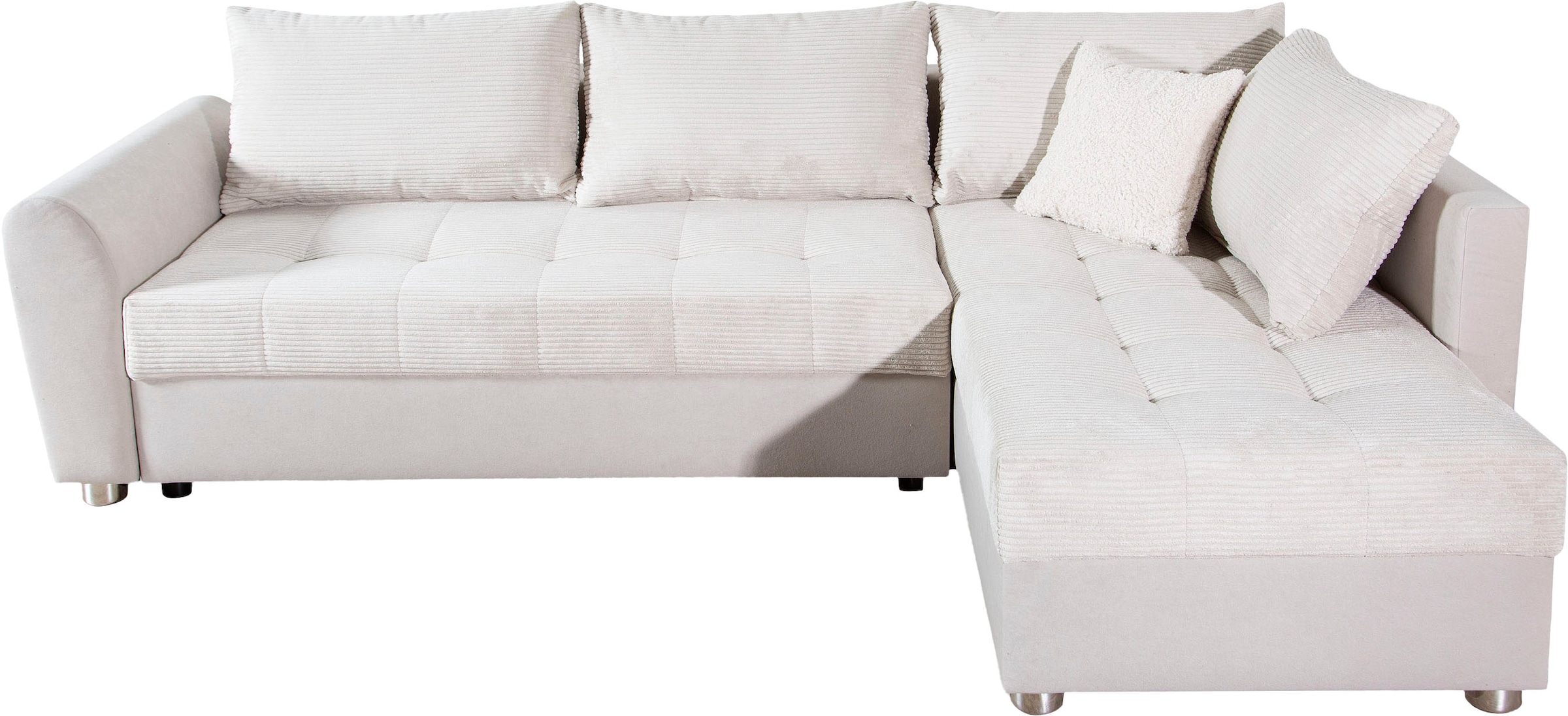 COLLECTION AB Ecksofa »Jana XL L-Form, B: 250 cm« Schlaffunktion, Bettkasten & 1 Zierkissen, Federkern