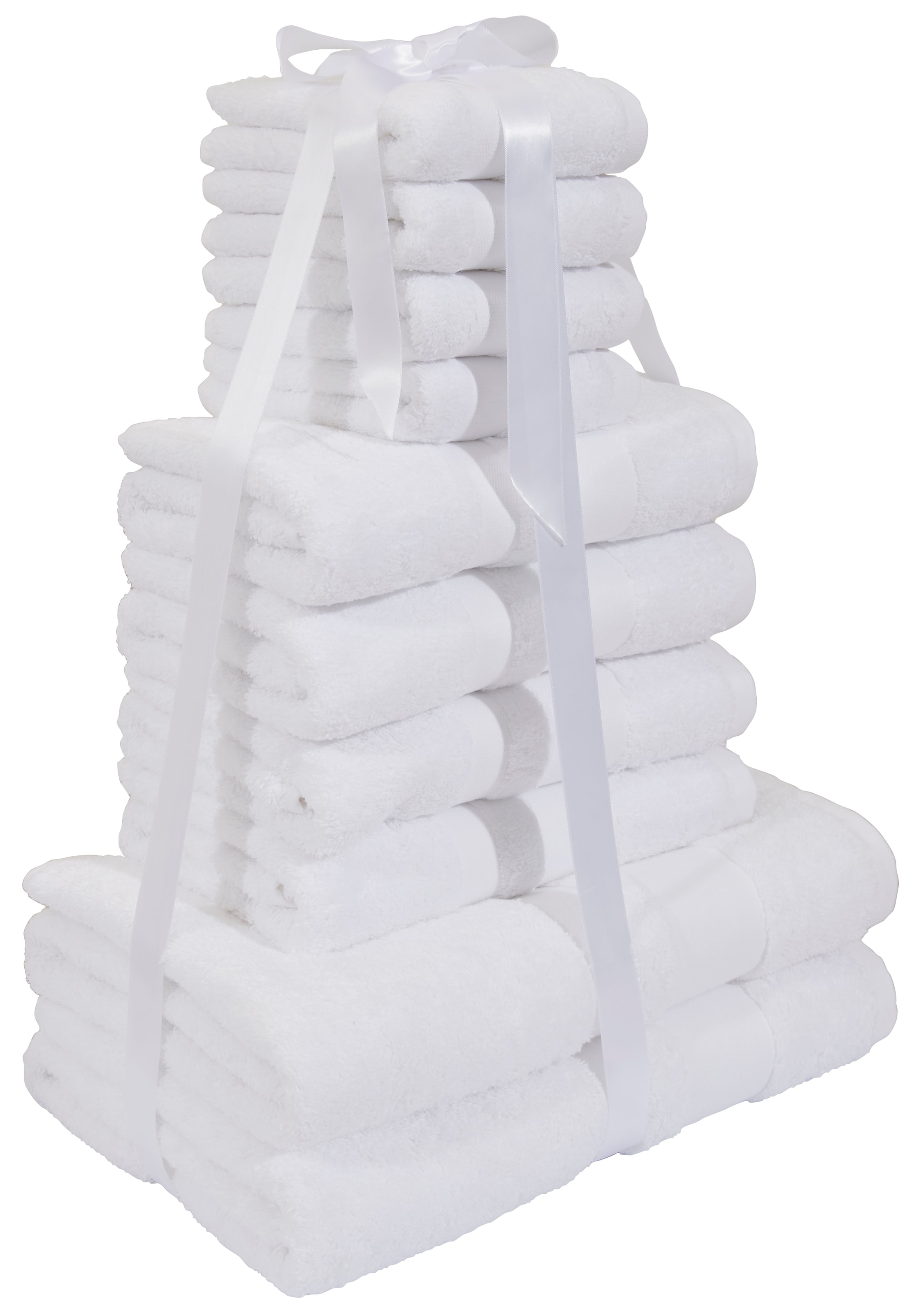 my home Handtuch Set »Vanessa, 10-tlg Handtuch-Set, in Standard- und Premium-Qualität, weich« Set 10 tlg. Walkfrottee 100% Baumwolle, Duschtücher, Handtücher, Gästetücher, mit Bordüre