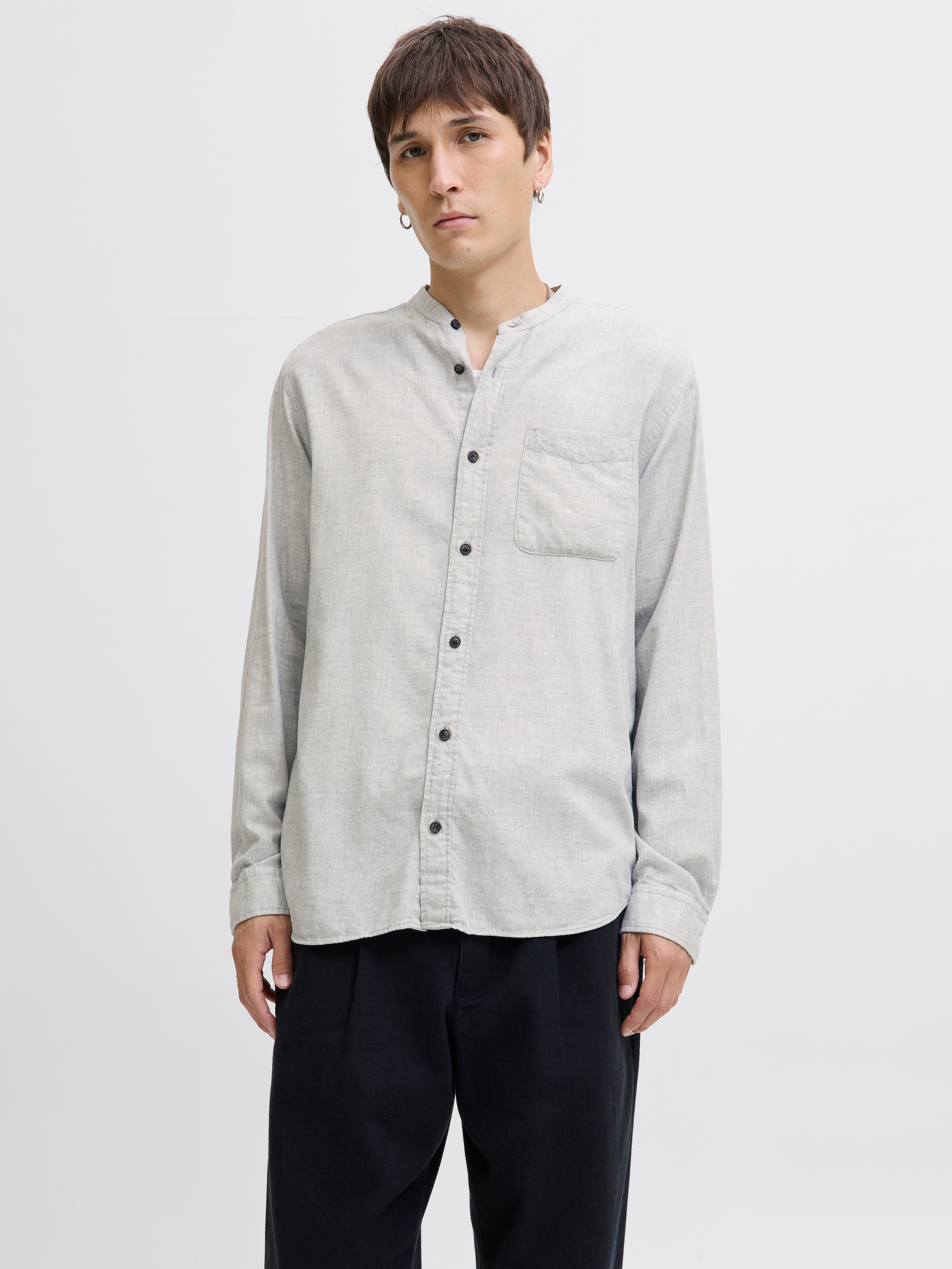 Image of Jack & Jones Langarmhemd "JJEBAND MELANGE SHIRT L/S SN"