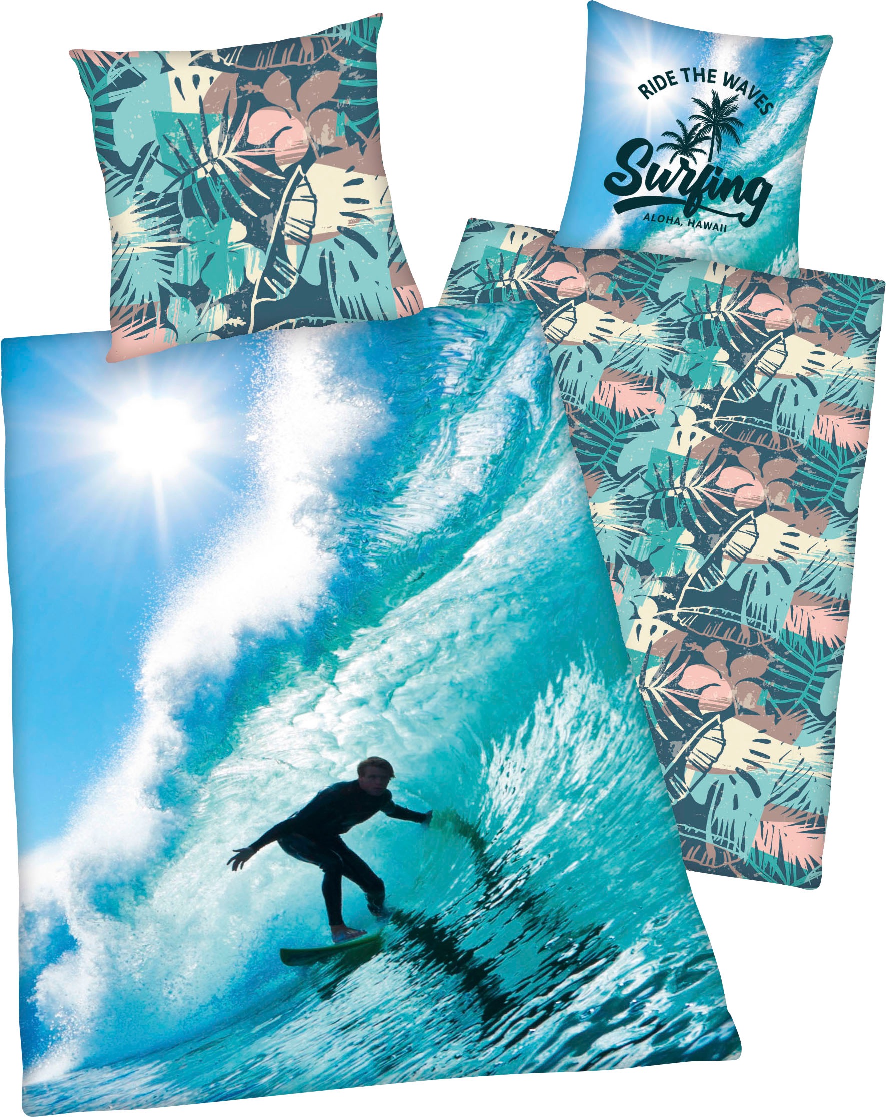 Image of Herding Young Collection Wendebettwäsche "Surfer" mit tollem Surfer-Motiv