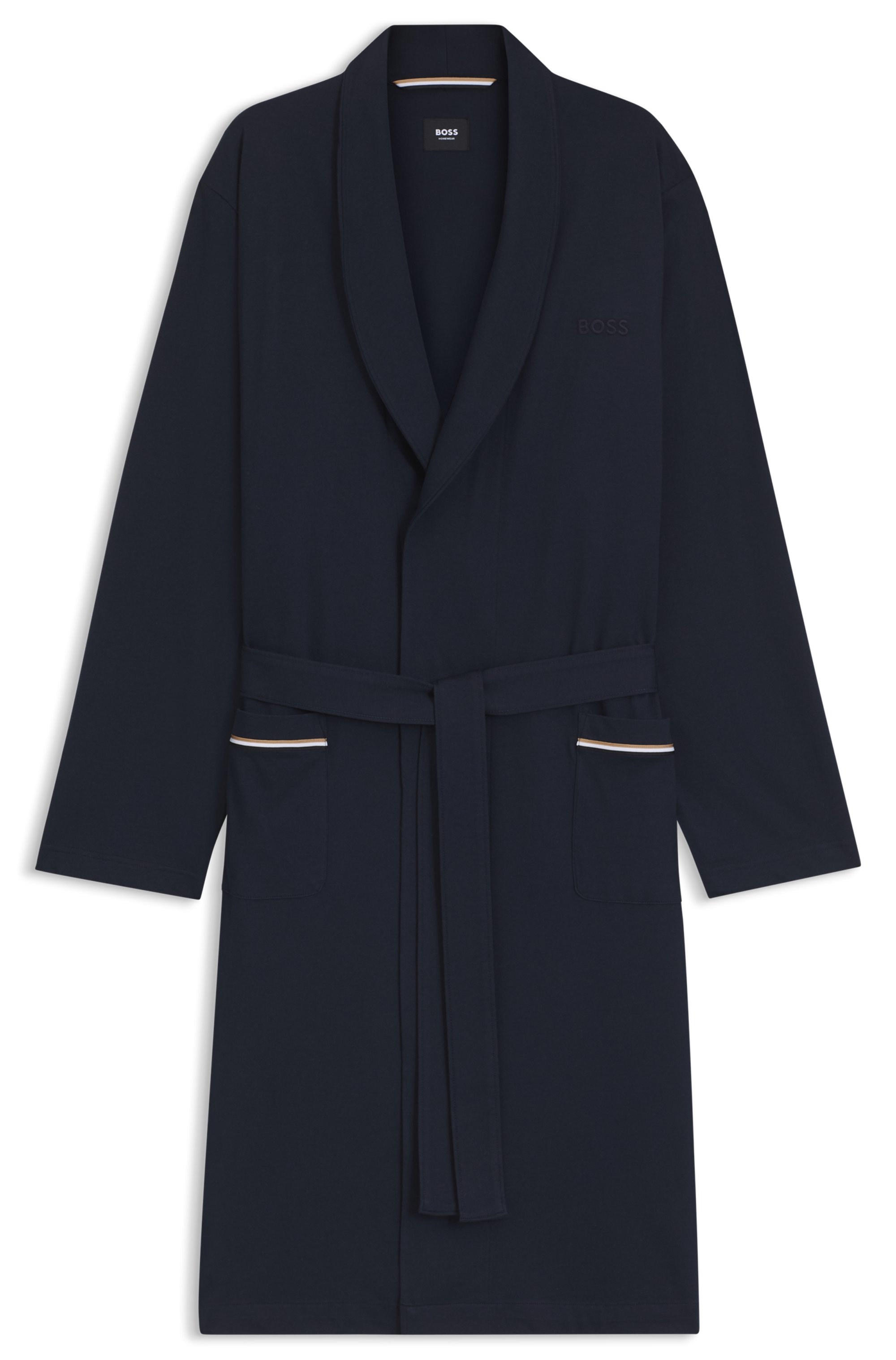 BOSS Robe de chambre aus Baumwoll-Jersey mit Logo-Stickerei