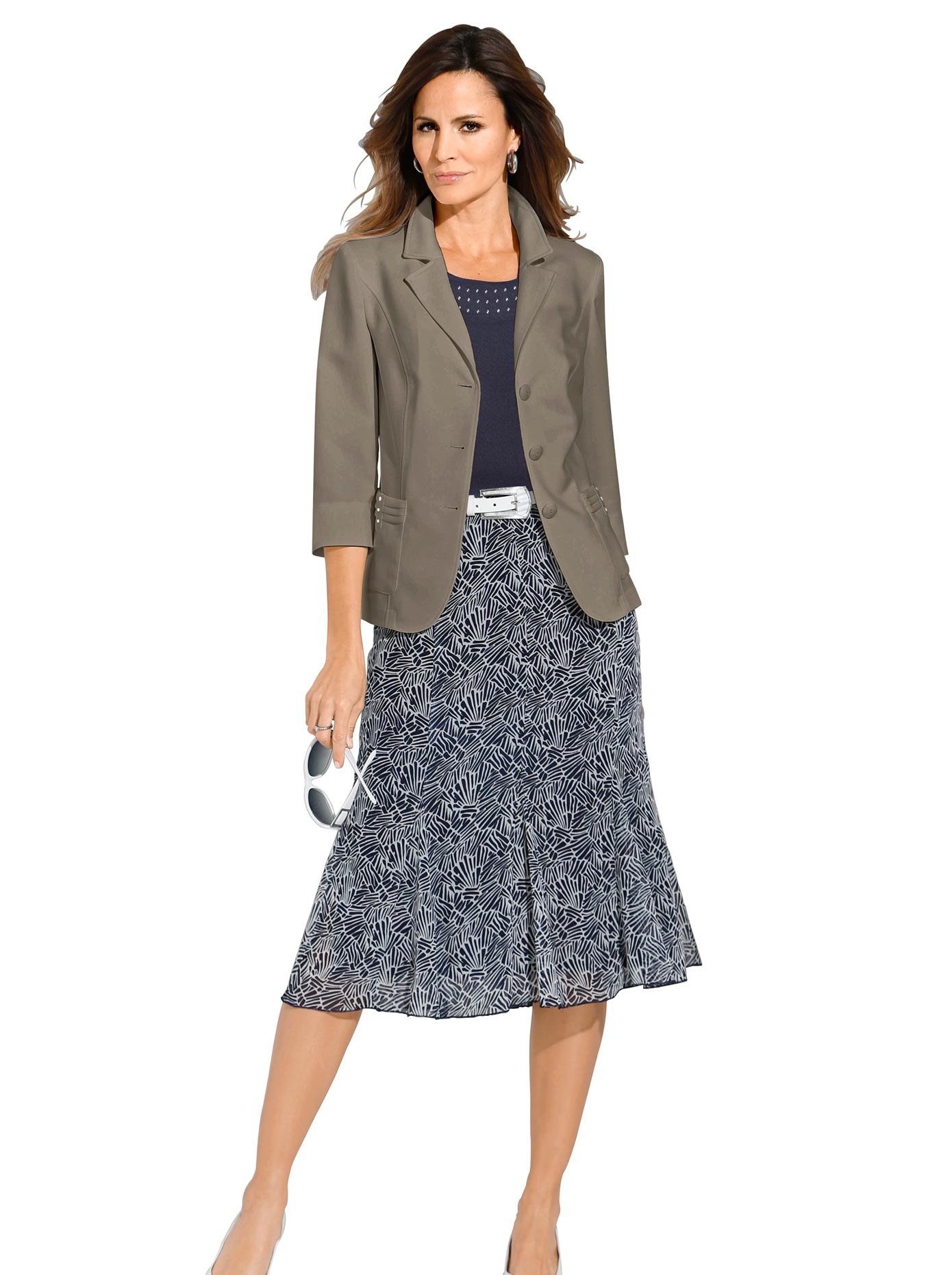 Blusenblazer mit geschliffenen Schmuck-Knöpfen