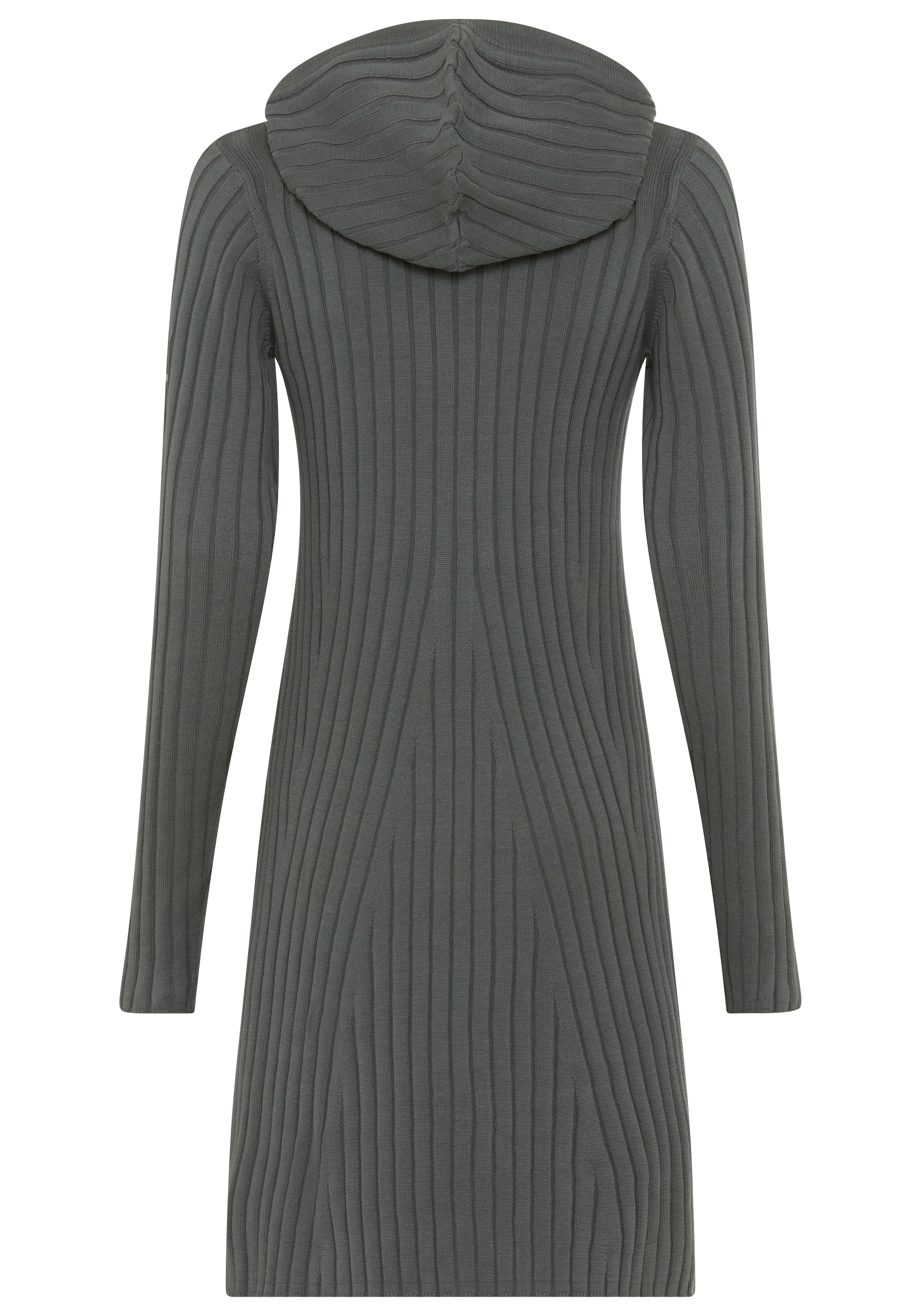 KangaROOS Robe en tricot avec tricot côtelé, manches longues, coupe ajustée, extensible