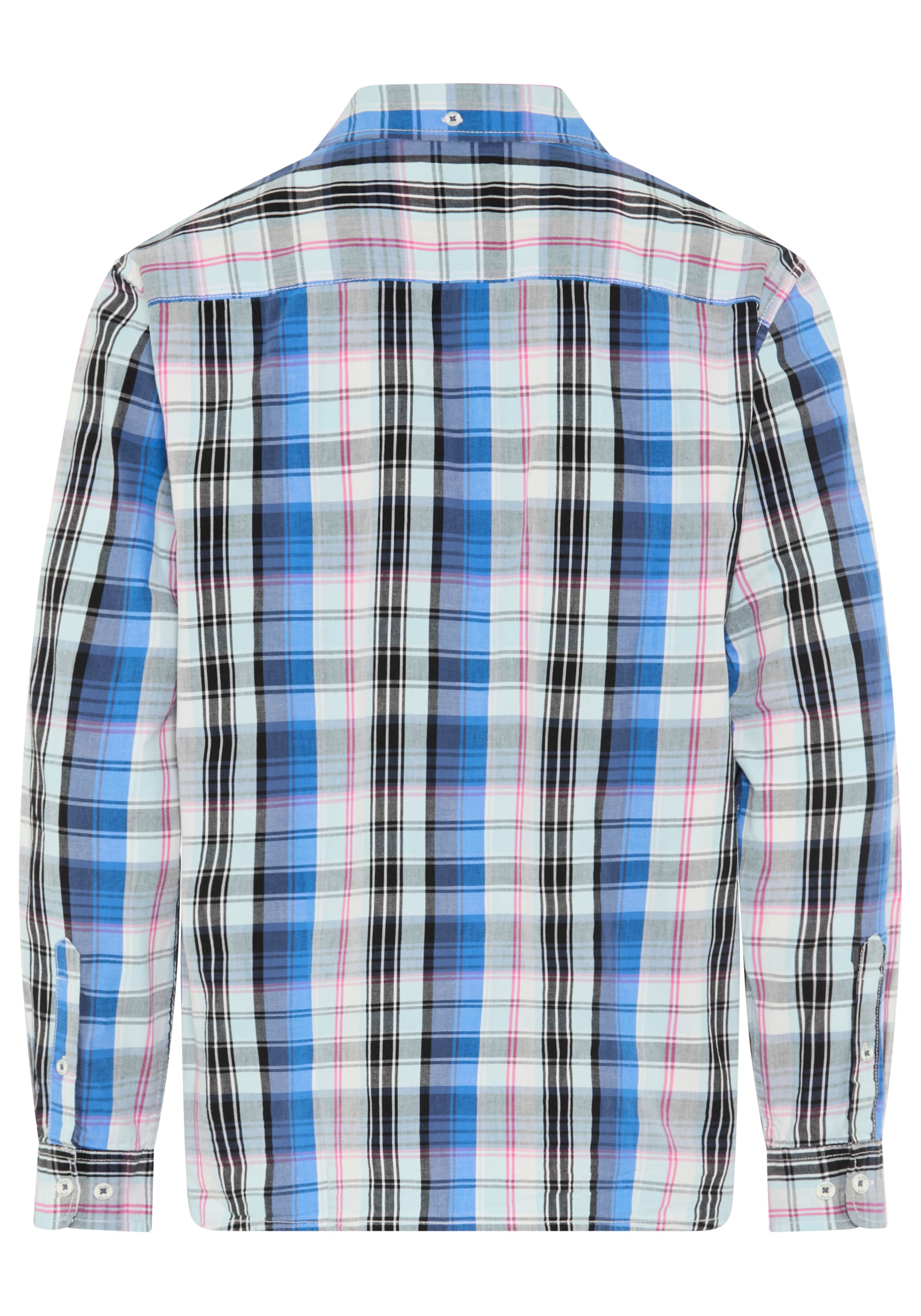 DELMAO Chemise à carreaux manches longues avec fente, en coton, coupe cintrée