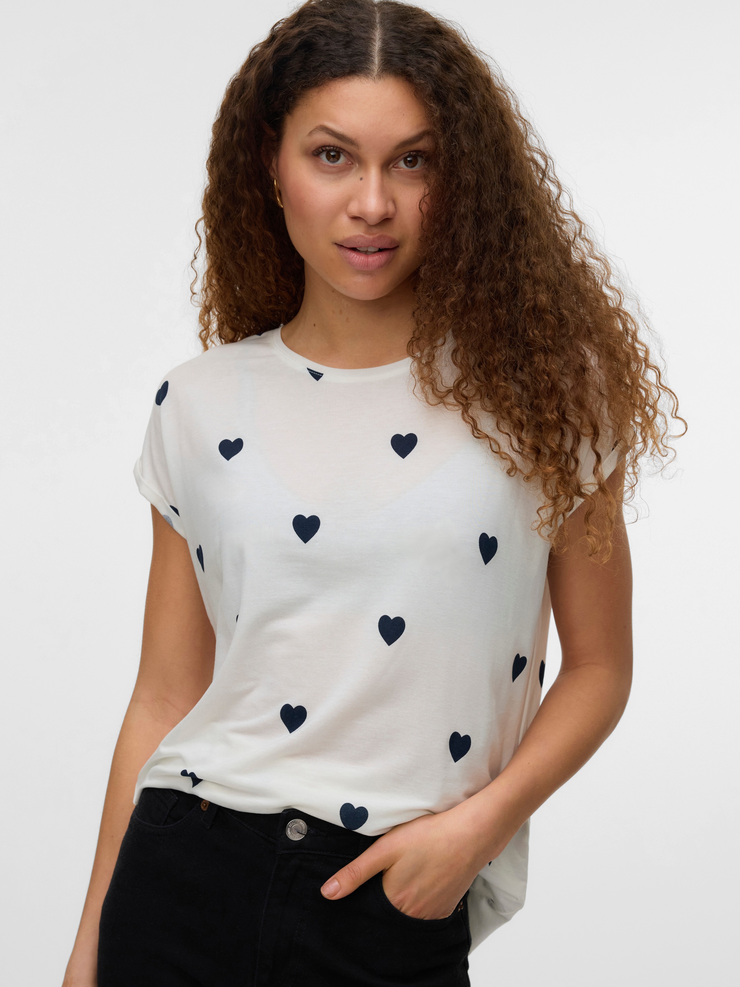 Vero Moda T-shirt à manches courtes »VMAVA SS TOP MULTI AOP NOOS« Materialmix, regular fit