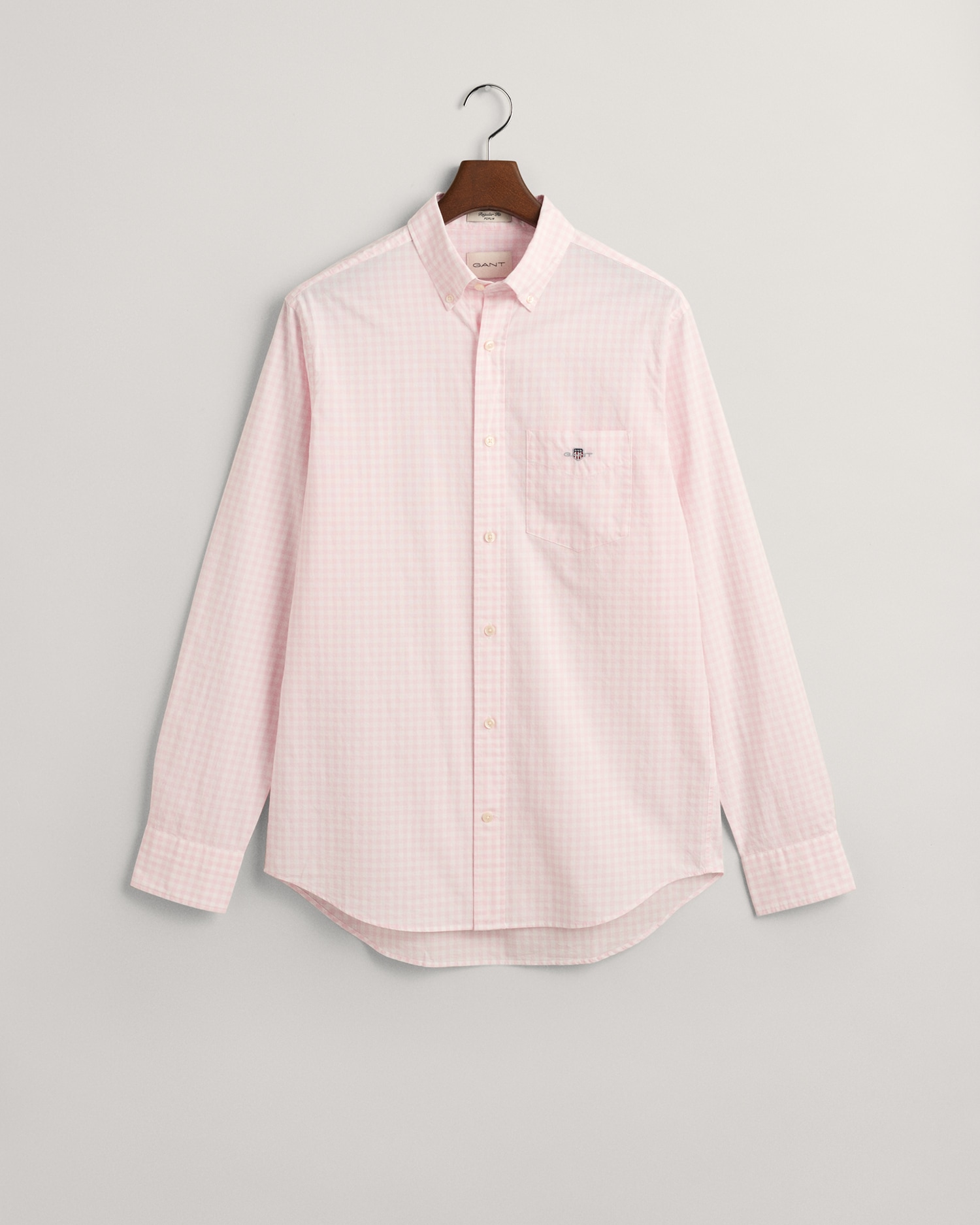 Gant Langarmhemd »REG POPLIN GINGHAM SHIRT«, mit Logostickerei auf der Brust
