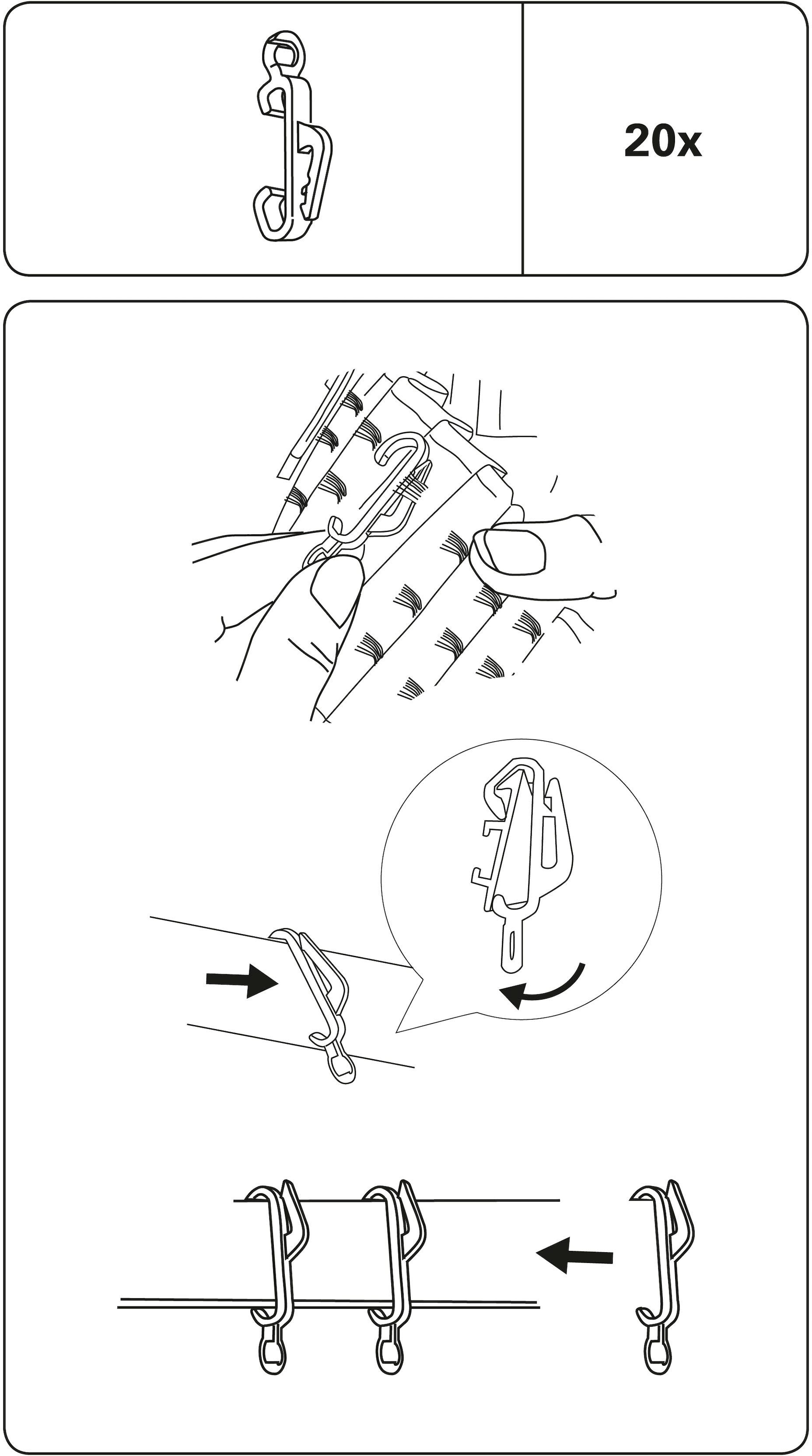 GARDINIA Gardinengleiter Serie Kunststoff, Vorhangschiene Perfectline St.), kaufen (20 »Gardinen-Clip-Gleiter«