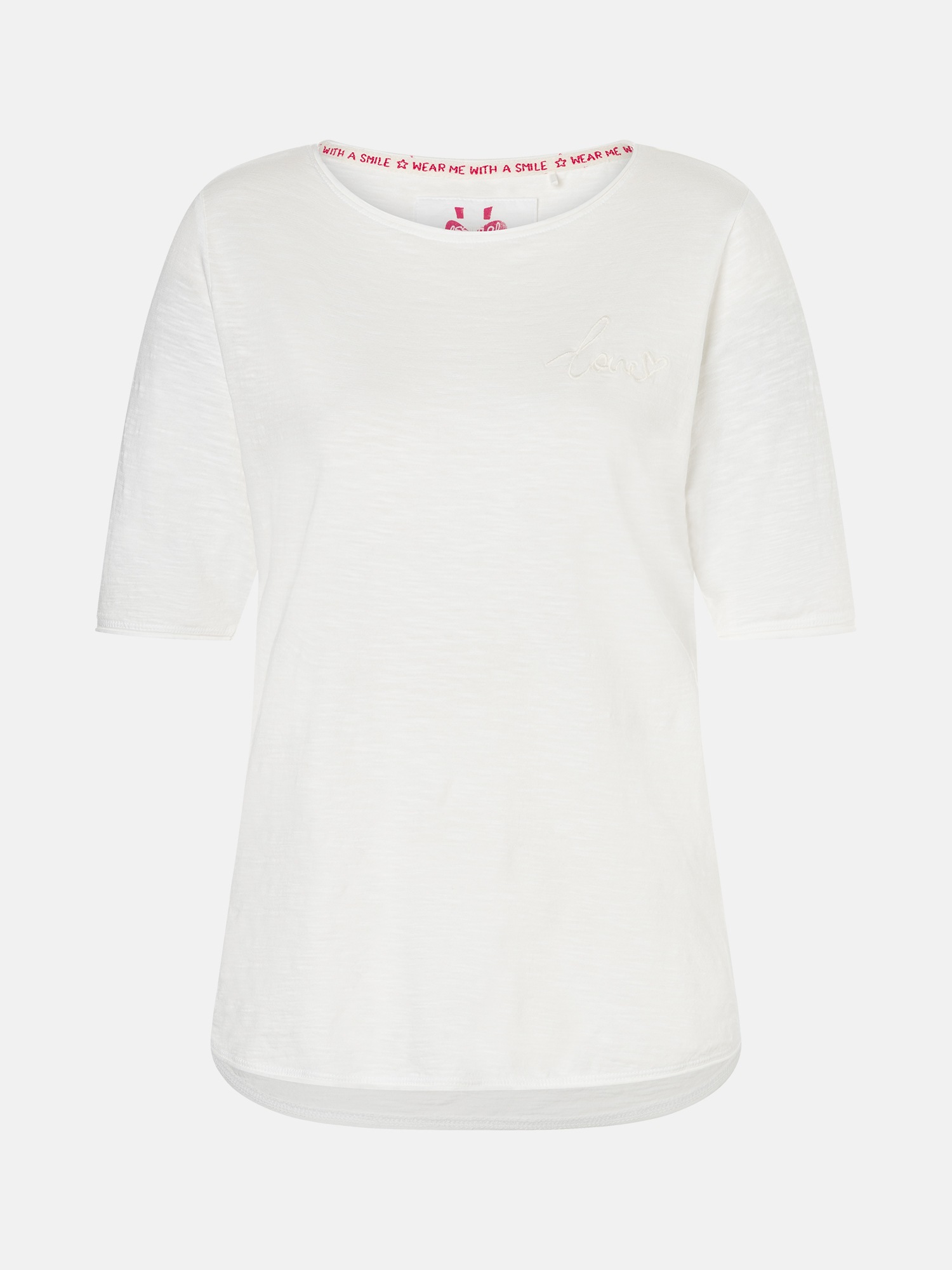 Lieblingsstück Shirt à col rond »CandiceEP« mit Statement-Stickerei und im Batik-Look