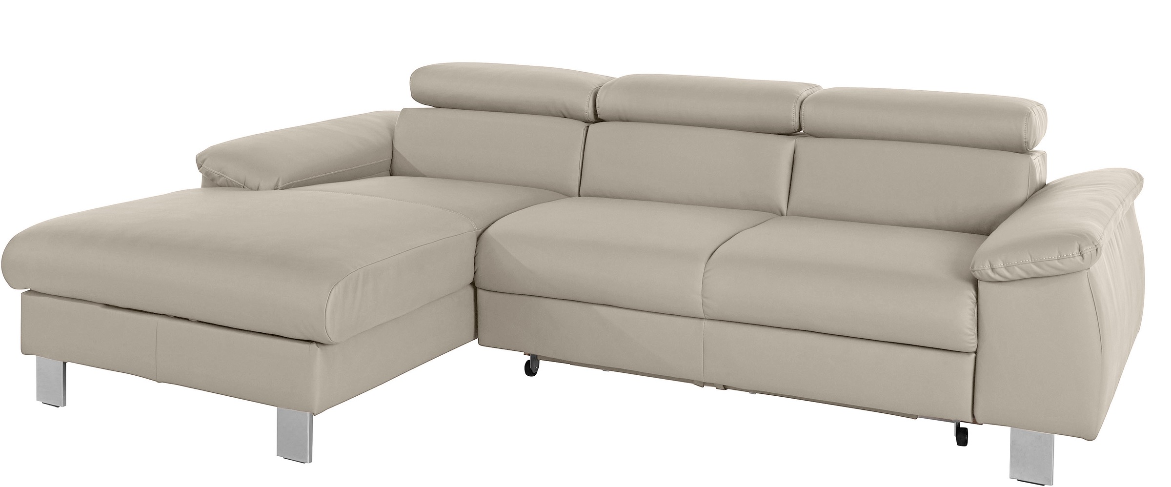COTTA Ecksofa Komaris, Ecksofa, wahlweise mit RGB-LED-Beleuchtung und Bettfunktion/Bettkasten