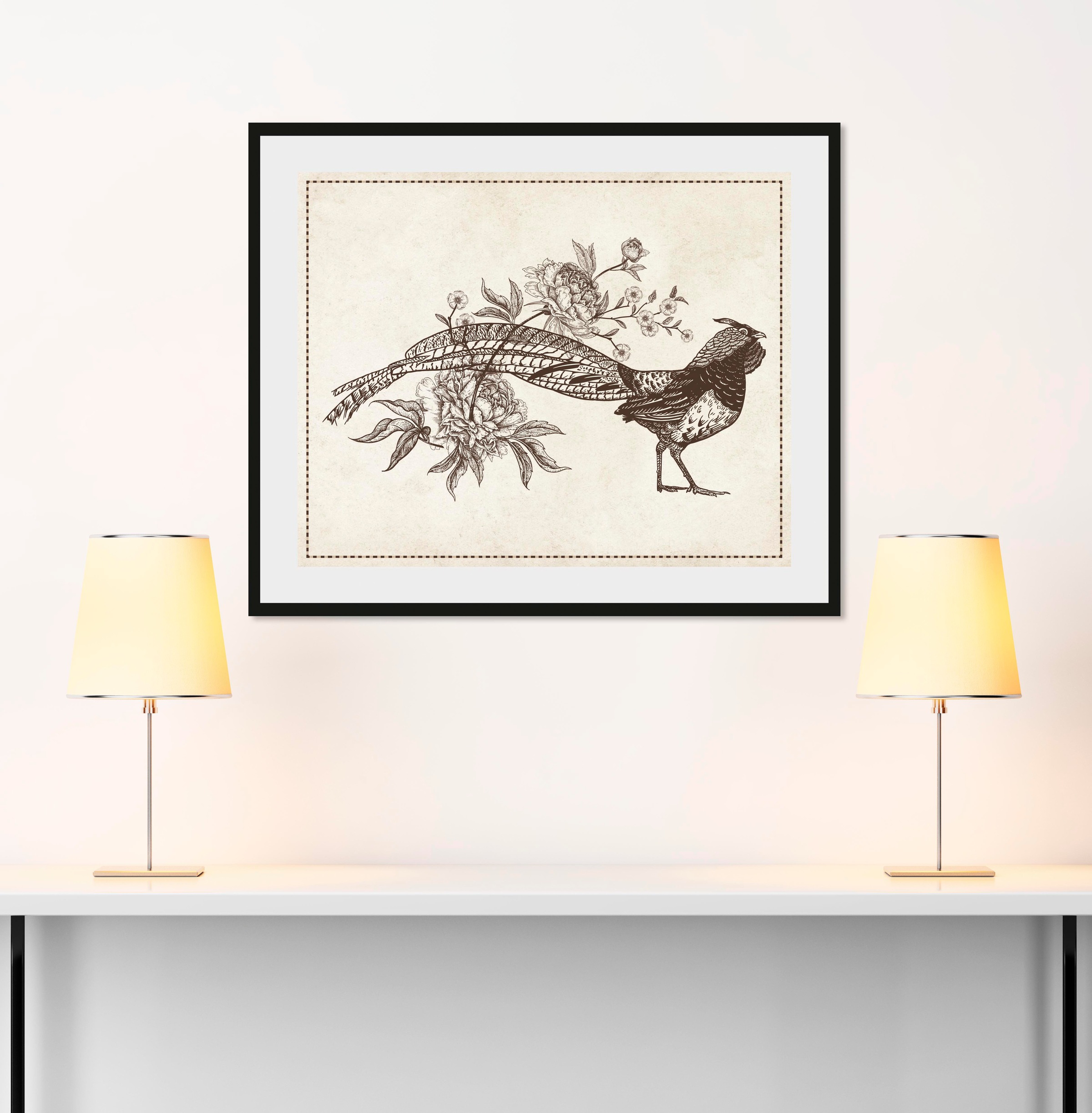 Image of queence Bild "Nathi" Kunst Vogelbilder Vögel historische Ereignisse 1 Stk. tlg. HD Premium Poster-Druck inkl. Holzrahmen