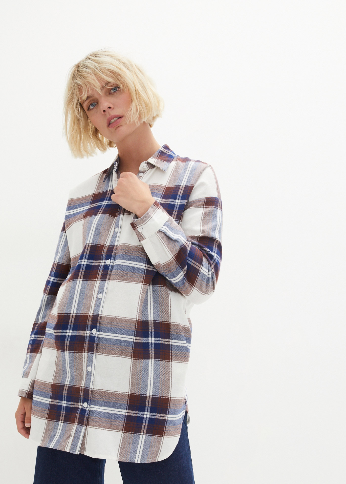 Image of bonprix Flanellhemd Oversize Passform, aus Baumwolle, kariertes Muster