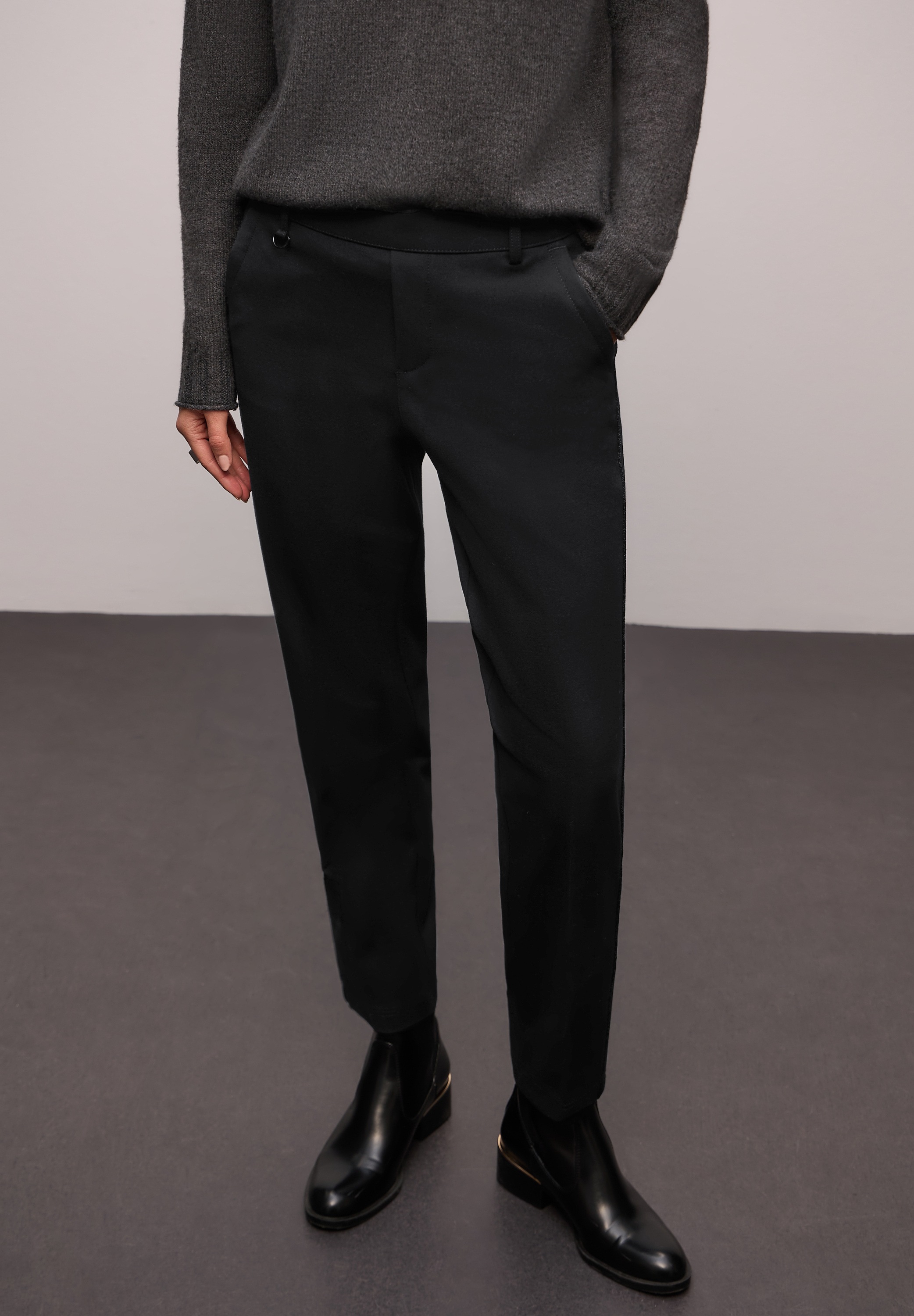 Image of STREET ONE Jerseyhose mit Tape-Detail