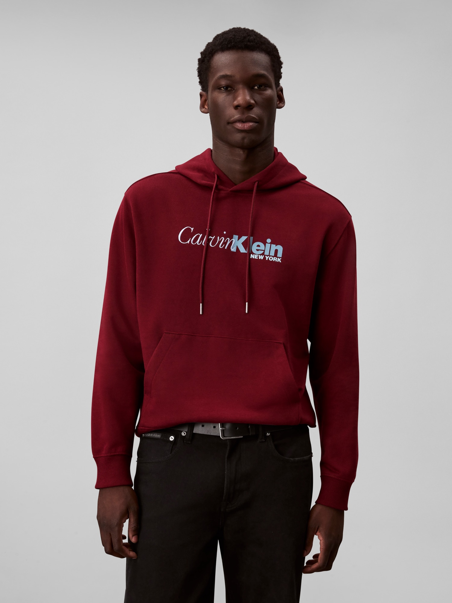 Image of Calvin Klein Kapuzensweatshirt "LS EU 350TERRY CURSIVE GRAPHIC H", regular fit, Logo-Schriftzug
