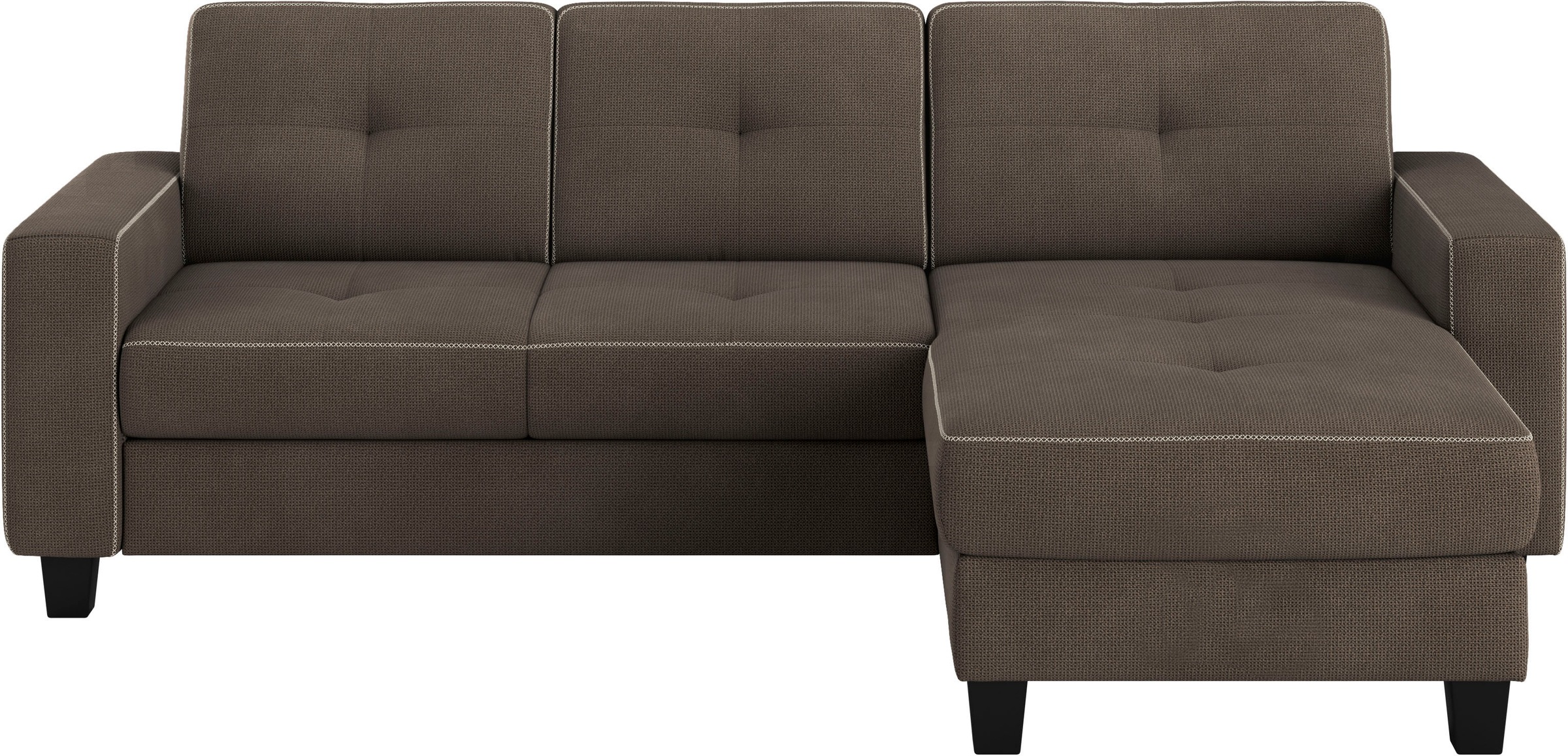 Places of Style Ecksofa »Varese L-Form«, wahlweise mit Bettfunktion und Bettkasten