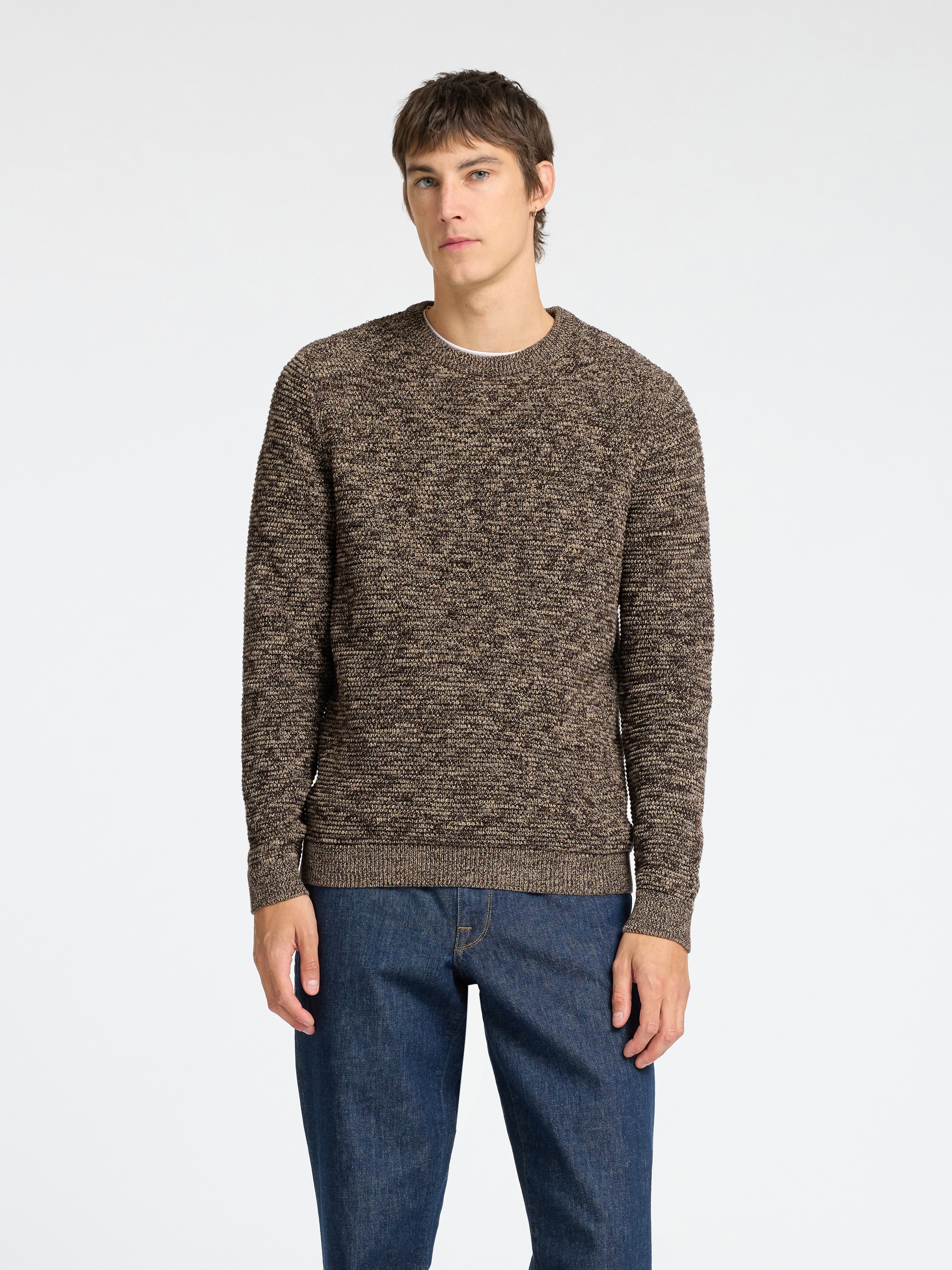 SELECTED HOMME Pull à col rond »SLHVINCE LS KNIT BUBBLE CREW NECK NOOS«