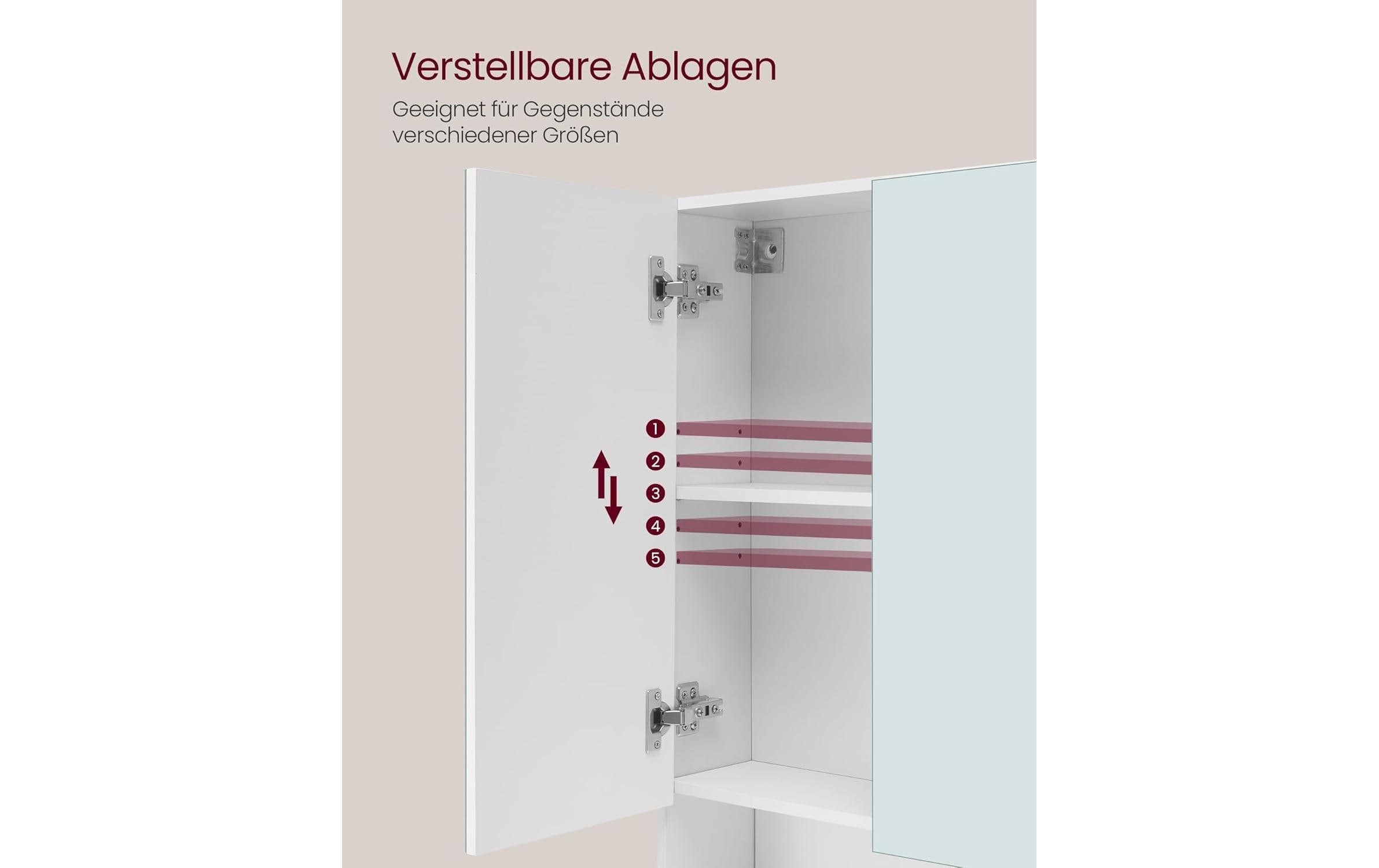 VASAGLE Spiegelschrank »90 x 16,5 x 75 cm«