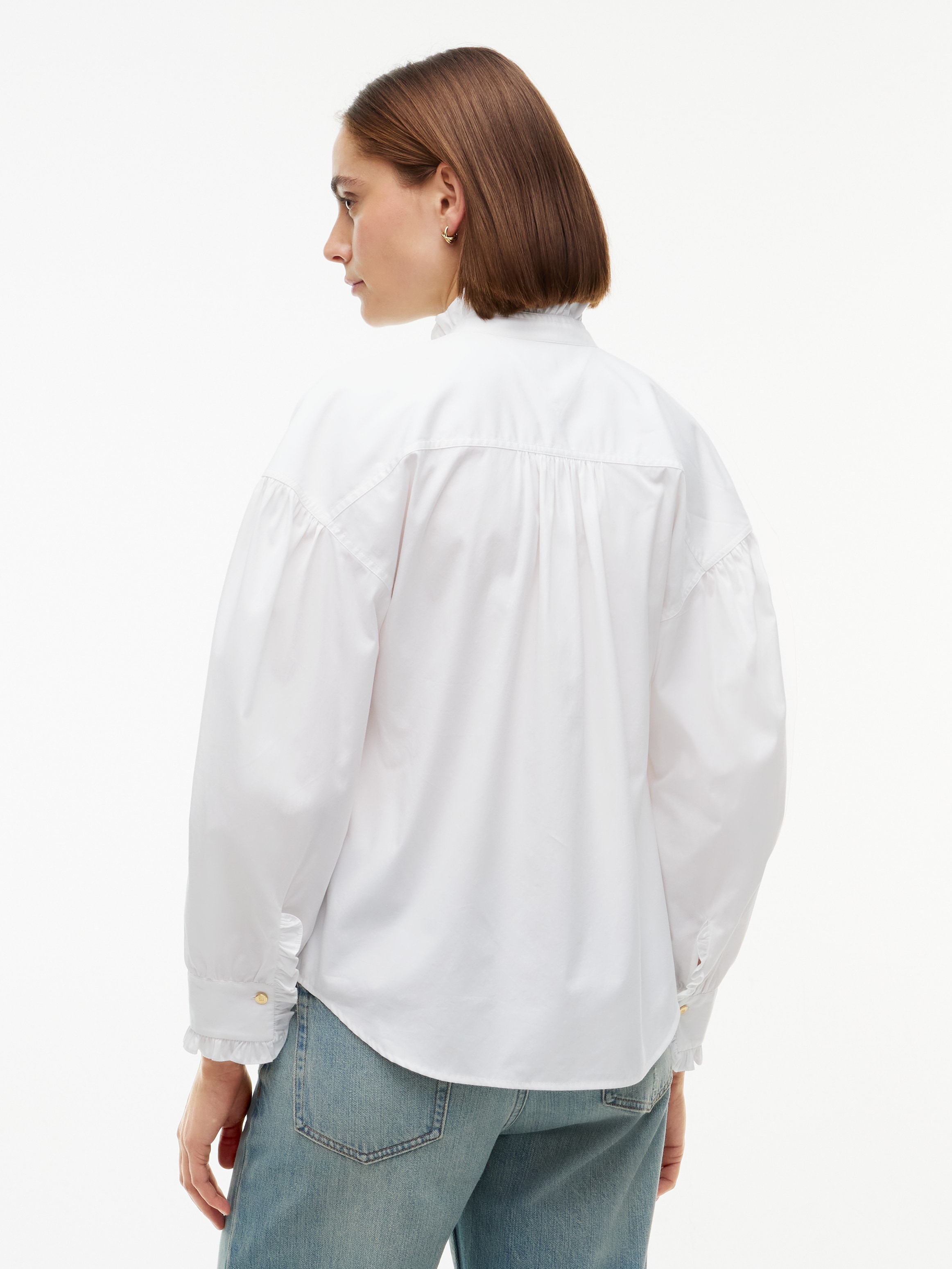 Tommy Hilfiger Langarmbluse »POPLIN BLOUSE WITH RUFFLES« Baumwolle, mit Rüschen Detail