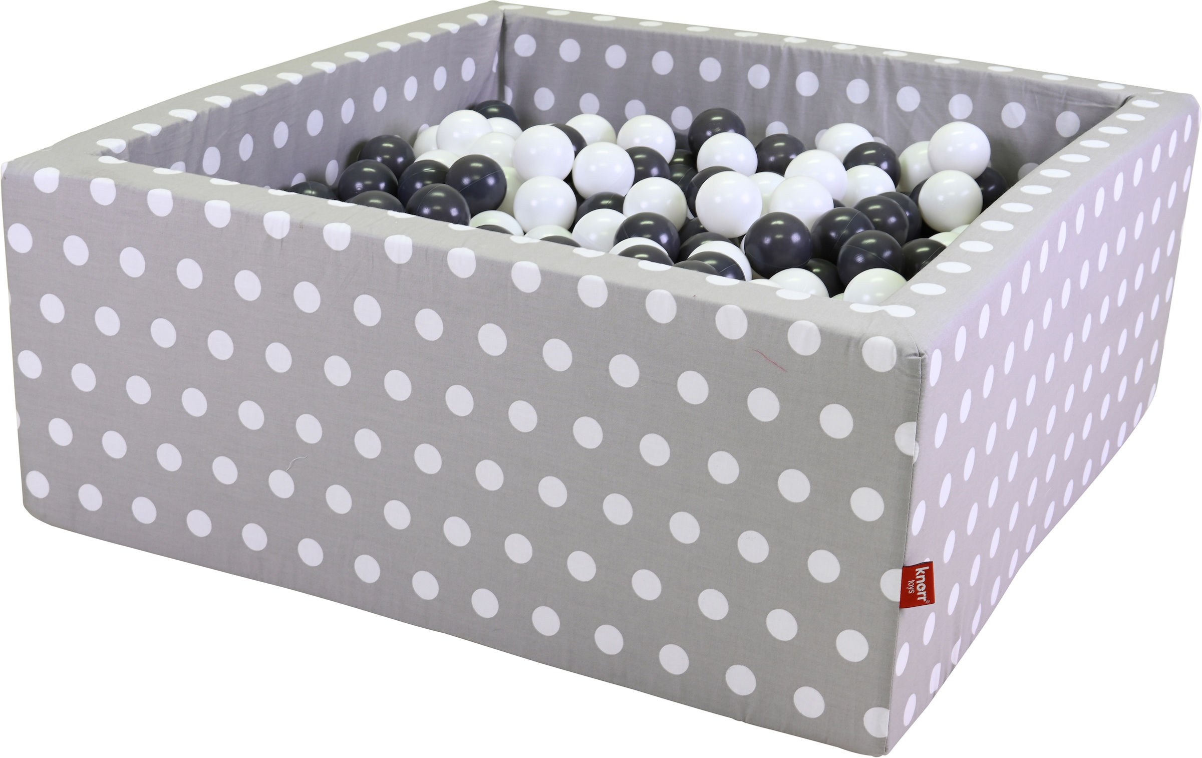 Image of Knorrtoys® Bällebad »Soft, Grey White Dots«, eckig mit 100 Bällen Grey/creme; Made in Europe bei Ackermann Versand Schweiz