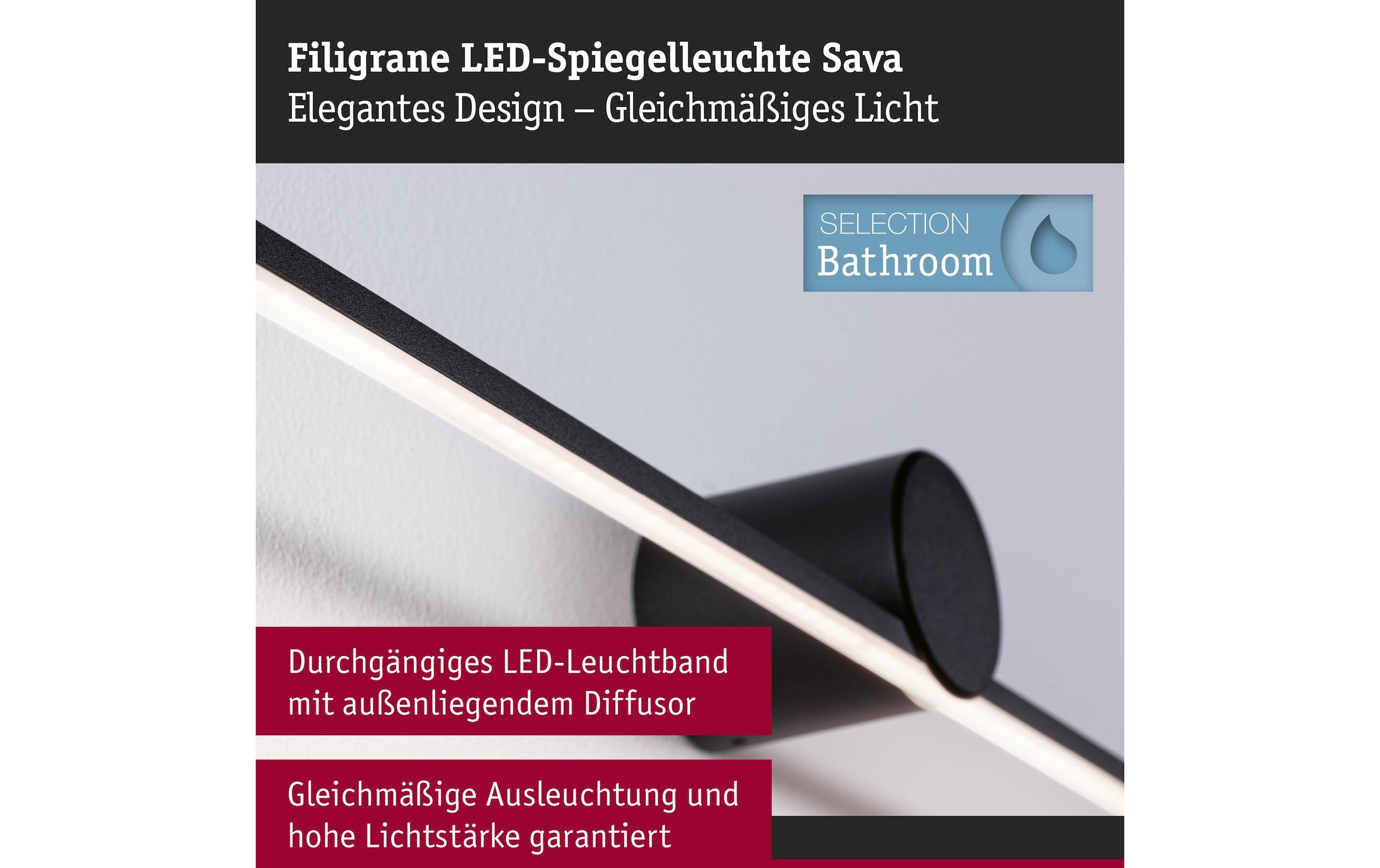 Paulmann Spiegelleuchte »LED Sava 13.5W«, 1 flammig