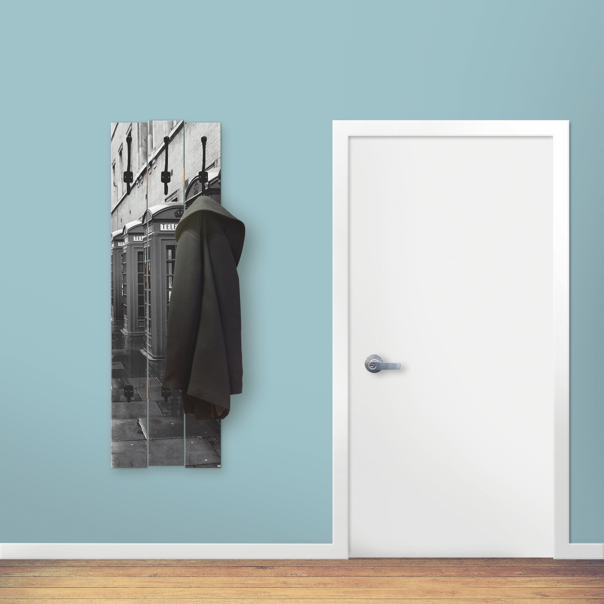 Image of Artland Garderobenleiste »Londoner Strasse«, platzsparende Wandgarderobe aus Holz mit 5 Haken, geeignet für kleinen, schmalen Flur, Flurgarderobe bei Ackermann Versand Schweiz