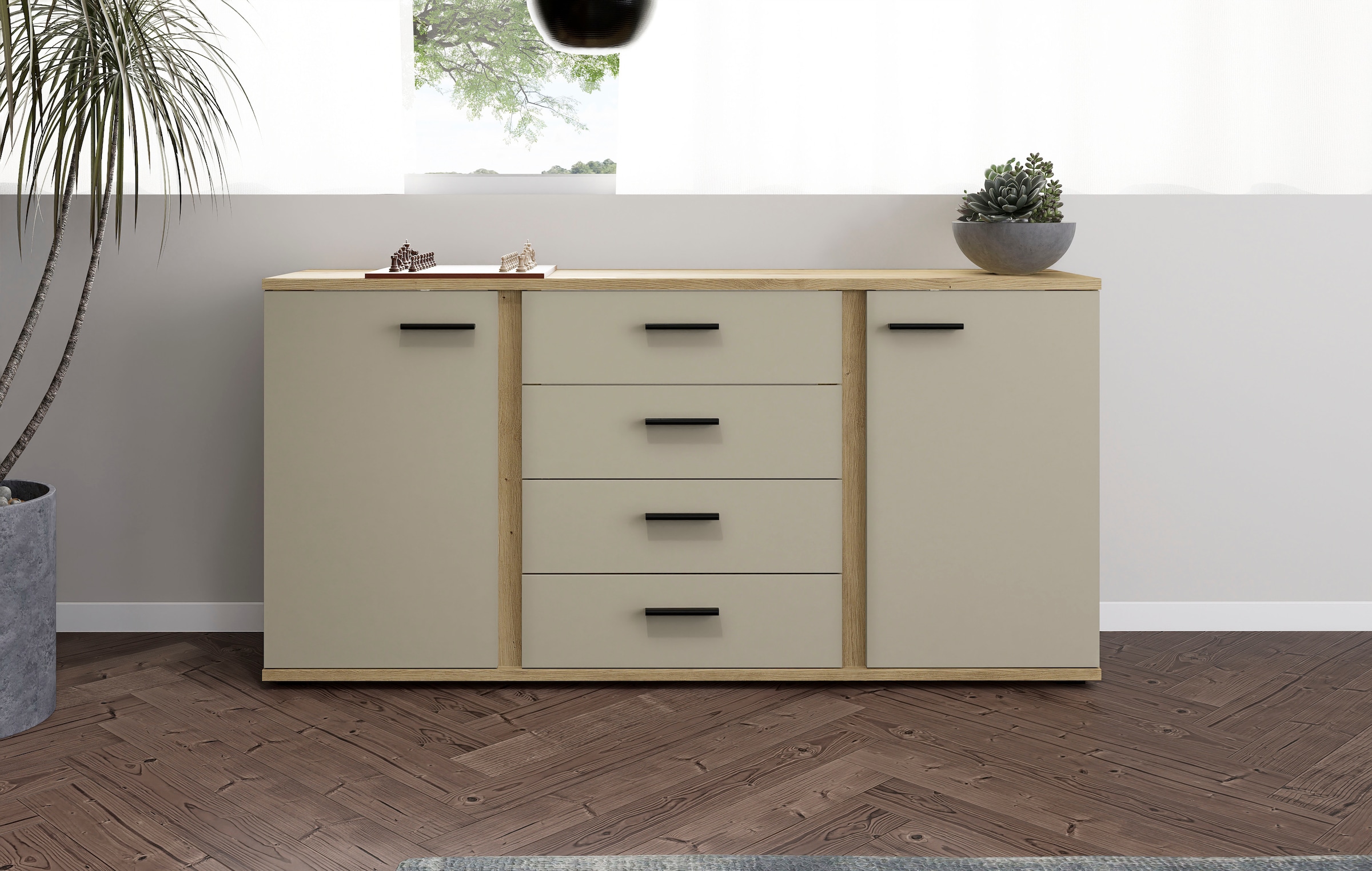 Image of HBZ Sideboard "Kanada, BxHxT 170x84x40 cm" 1 Stk. tlg. Breite 170cm, Unterflurauszug, Melaminbeschichtung
