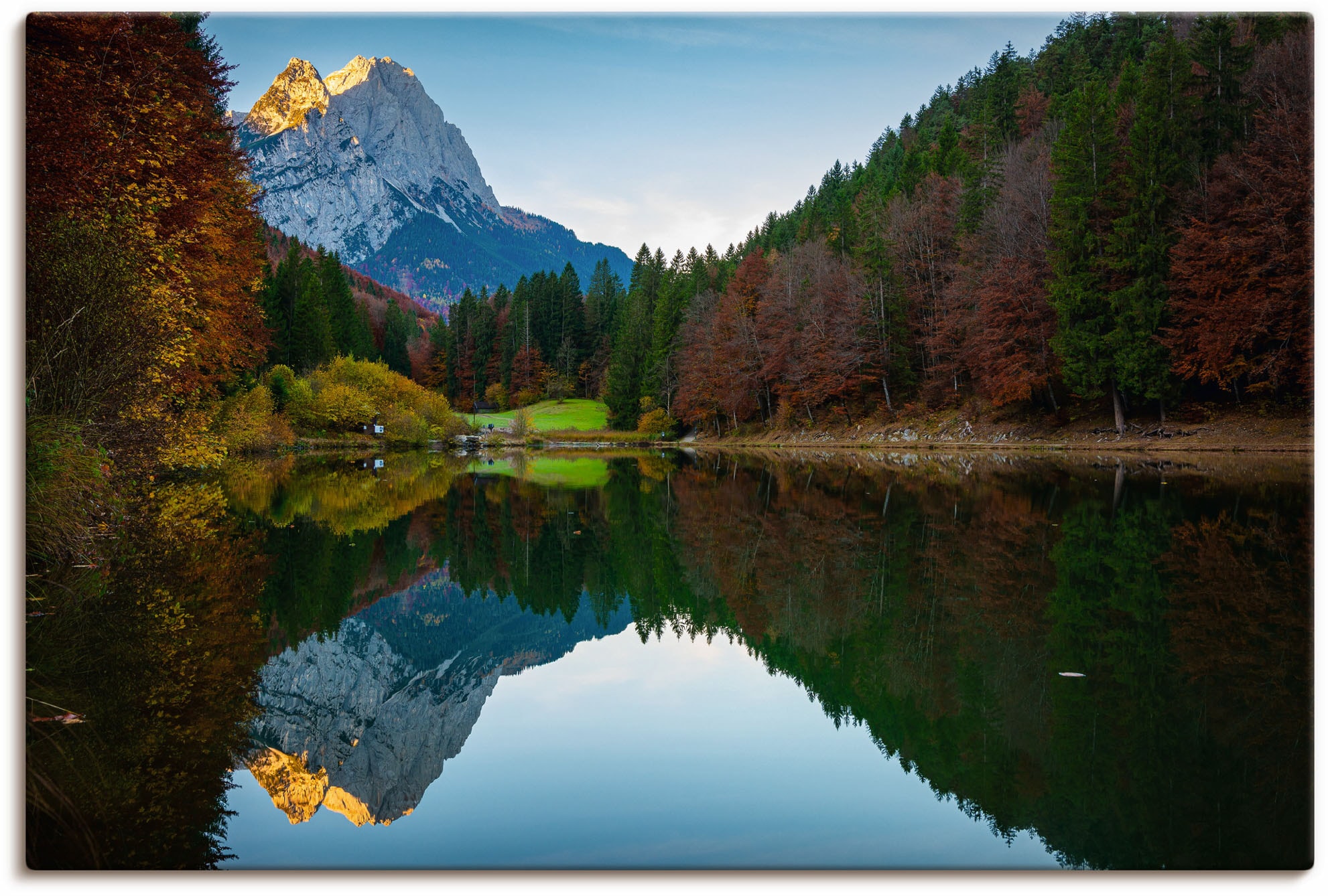 Alpenbilder, Artland in Riessersee«, (1 »Herbst Leinwandbild, Alubild, Wandbild & versch. oder Berge Wandaufkleber am Grössen Poster als St.),